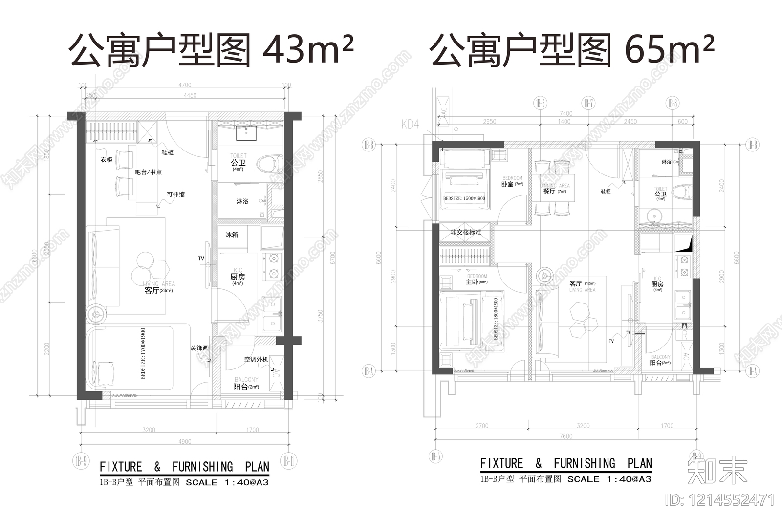 公寓施工图下载【ID:1214552471】