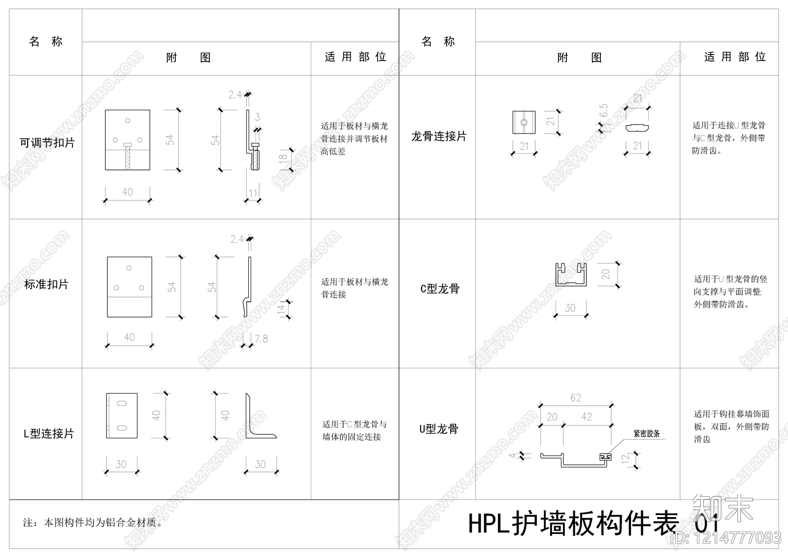 墙面节点cad施工图下载【ID:1214777093】