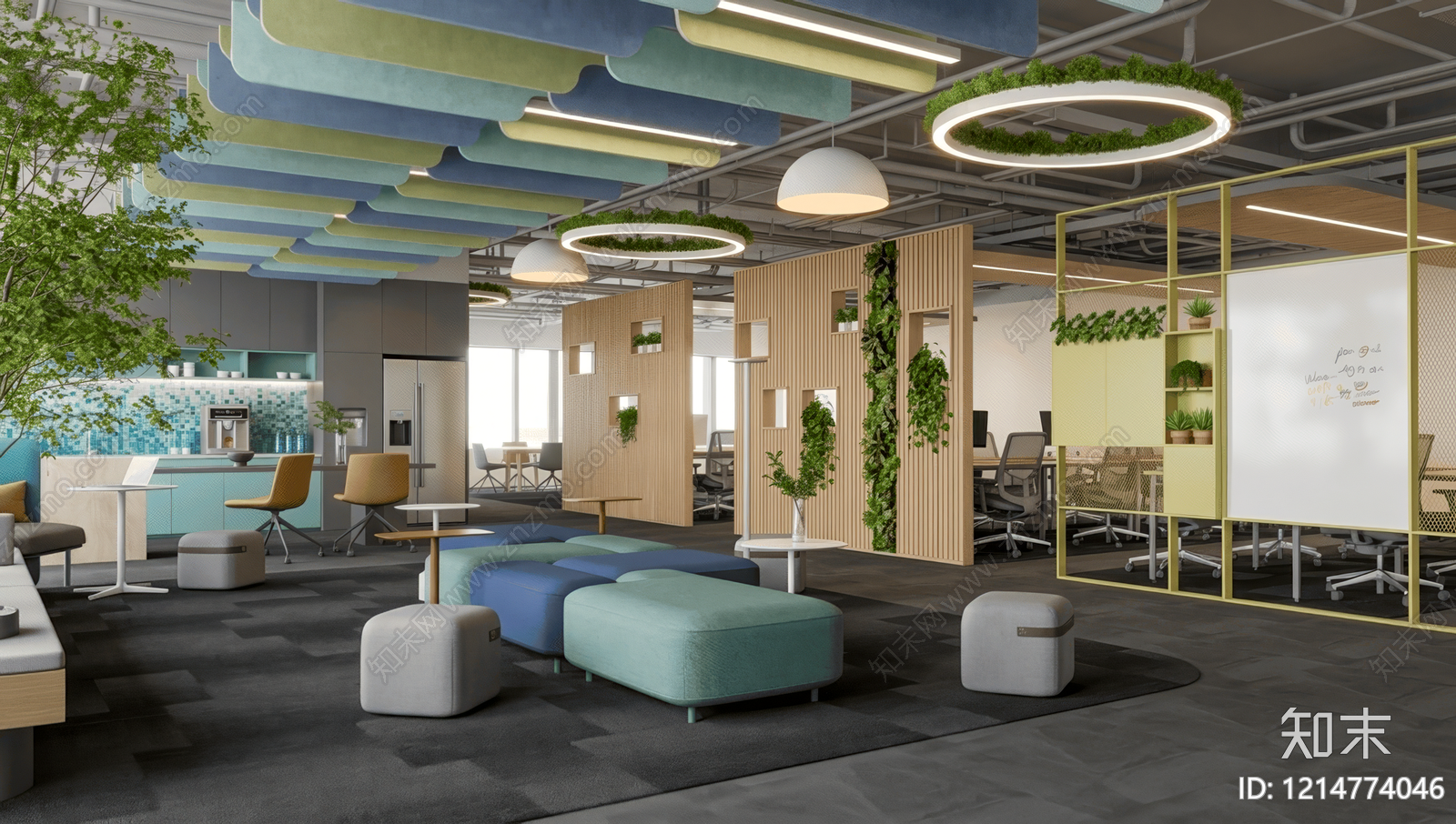 现代简约办公室SU模型下载【ID:1214774046】