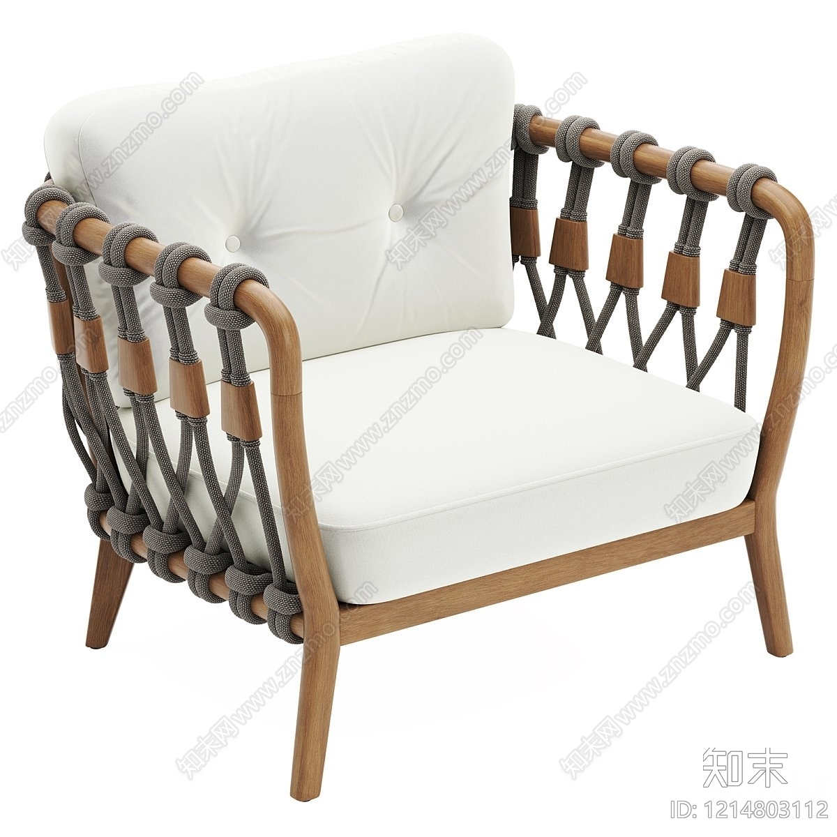 原木风单人沙发3D模型下载【ID:1214803112】