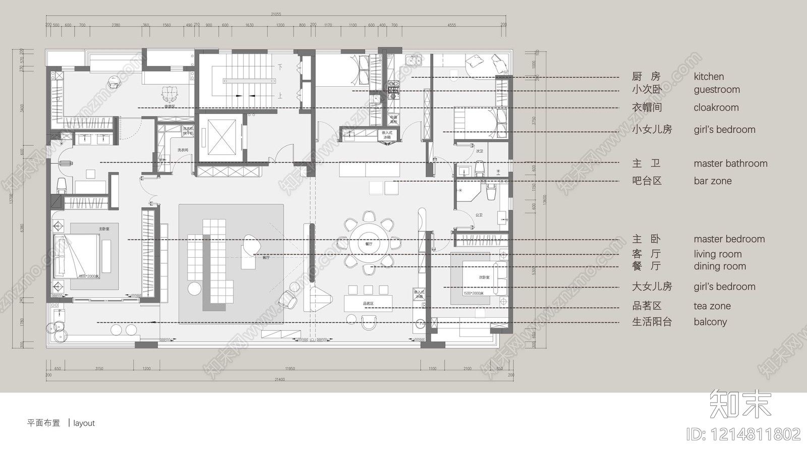 现代极简大平层软装下载【ID:1214811802】