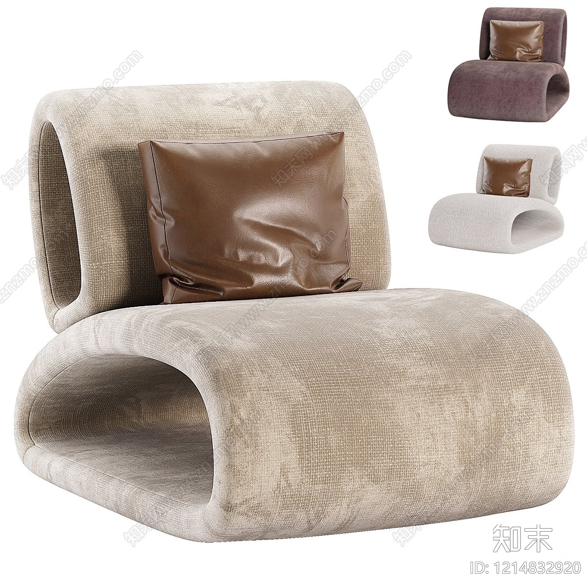 现代极简单人沙发3D模型下载【ID:1214832920】