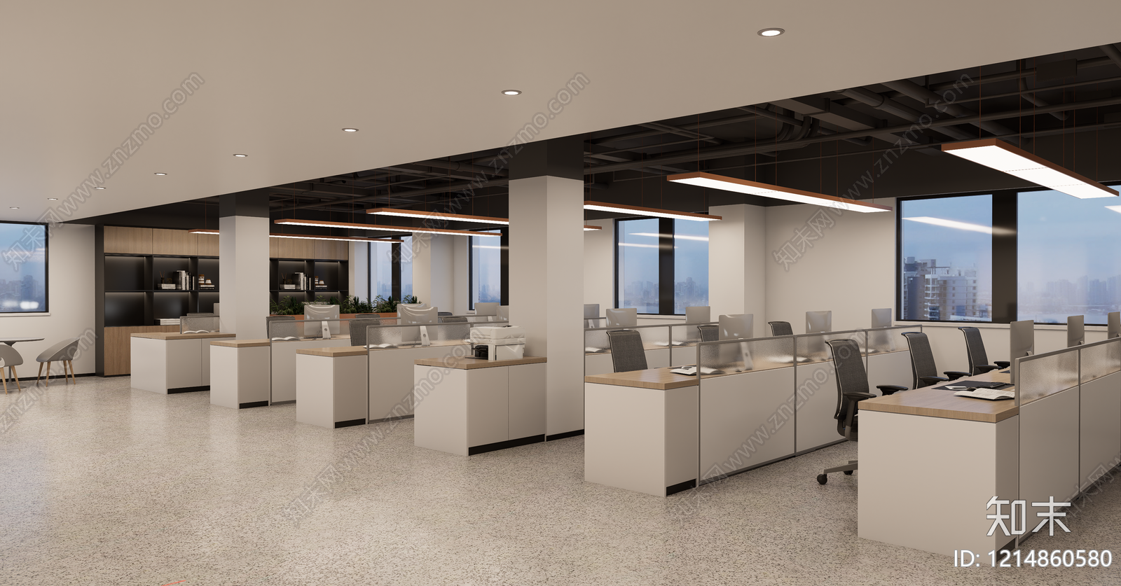 现代简约办公室SU模型下载【ID:1214860580】
