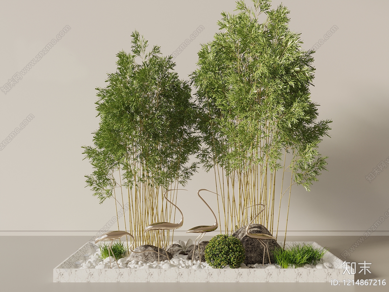 新中式竹子3D模型下载【ID:1214867216】