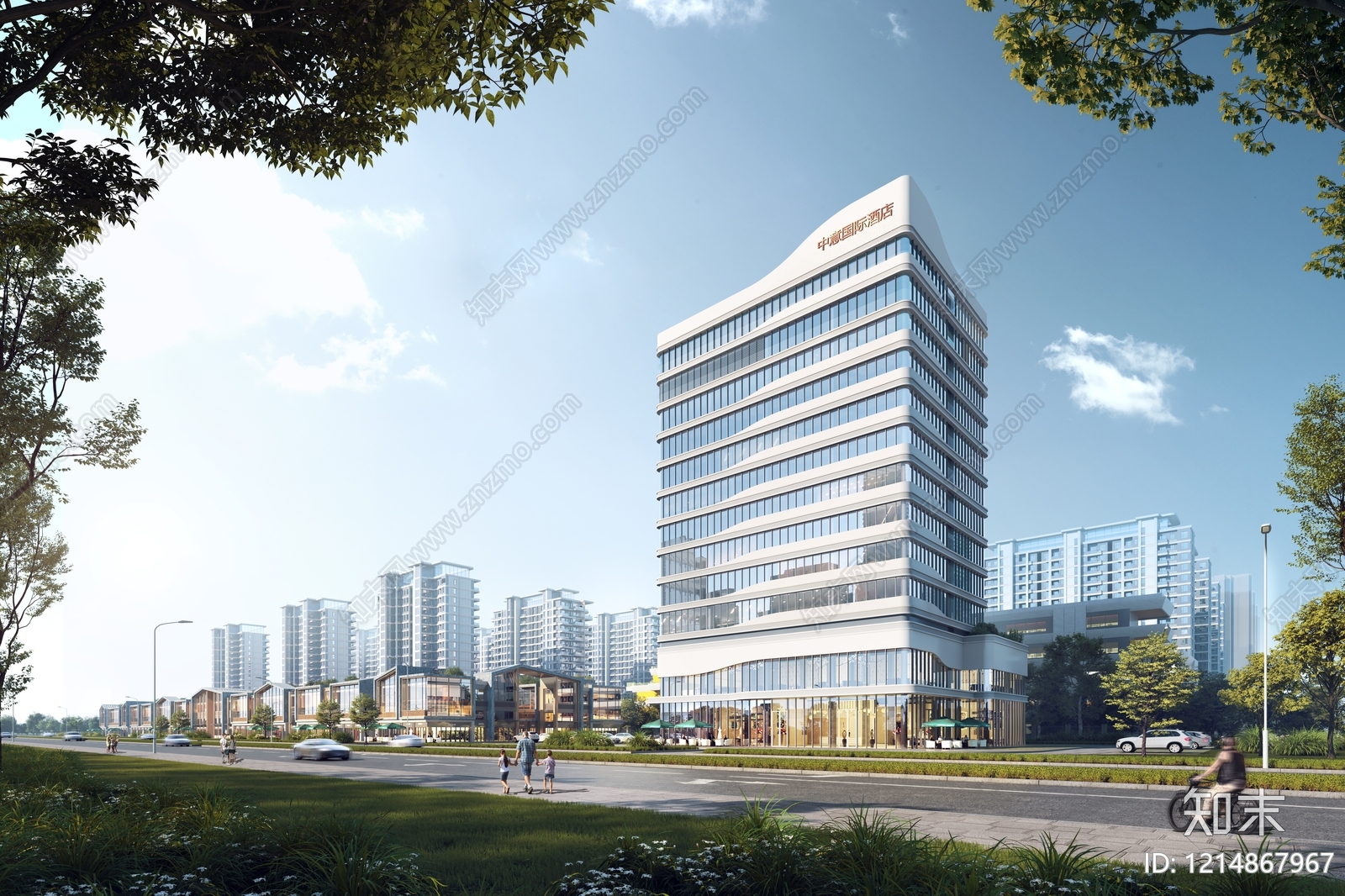 现代主义酒店建筑SU模型下载【ID:1214867967】