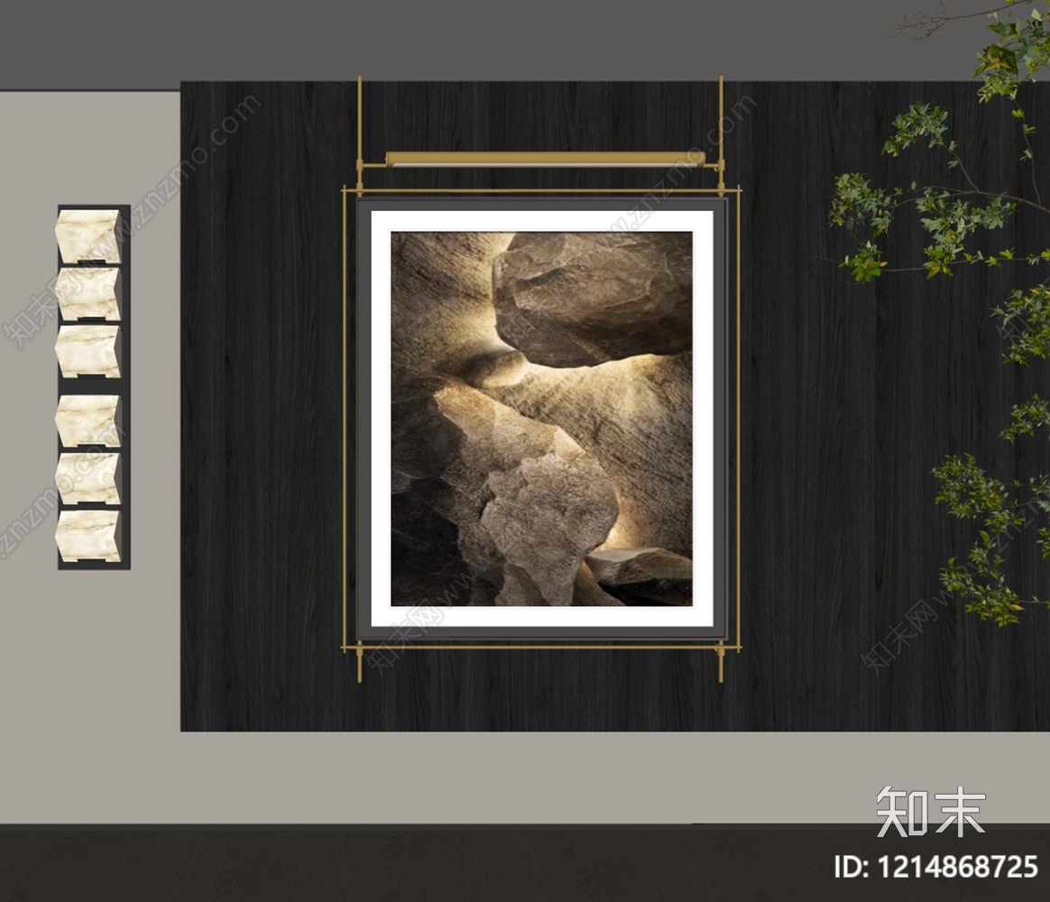 新中式挂画SU模型下载【ID:1214868725】