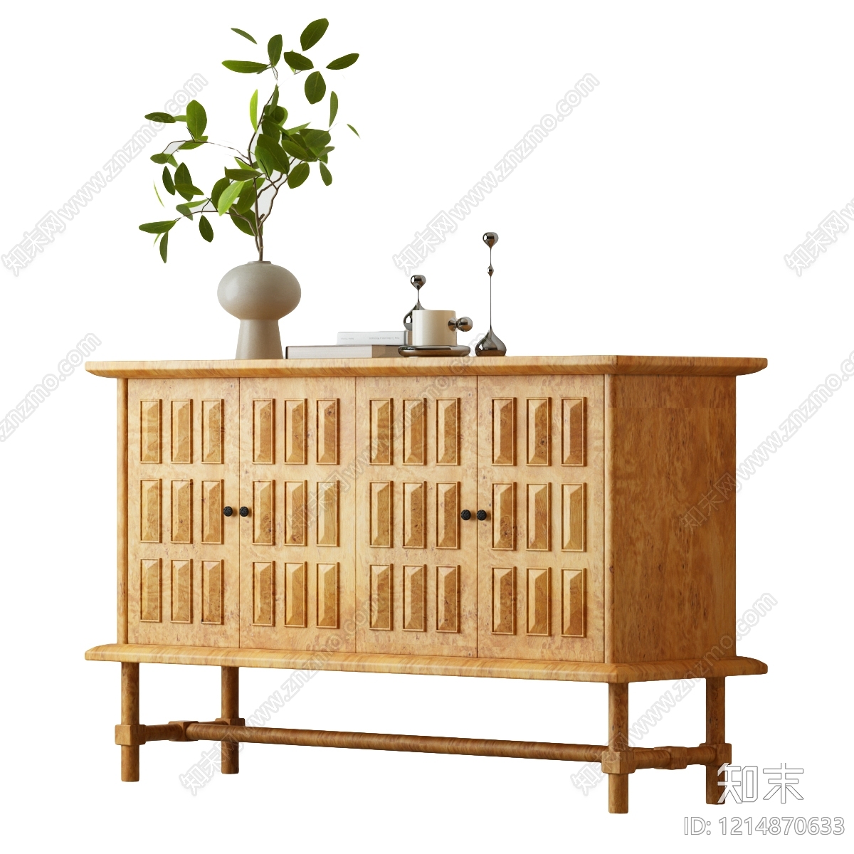中古风餐边柜3D模型下载【ID:1214870633】