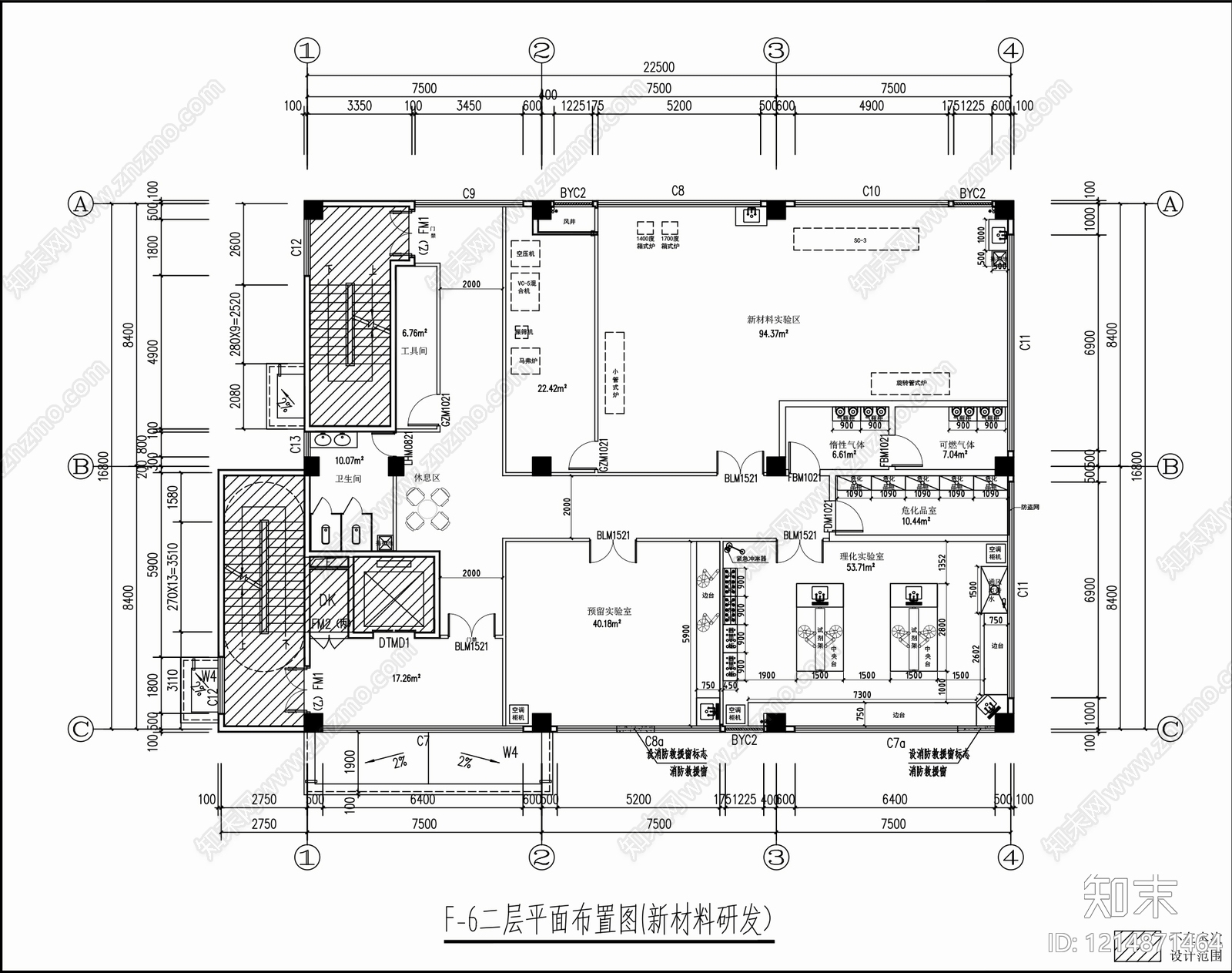 现代实验室cad施工图下载【ID:1214871464】