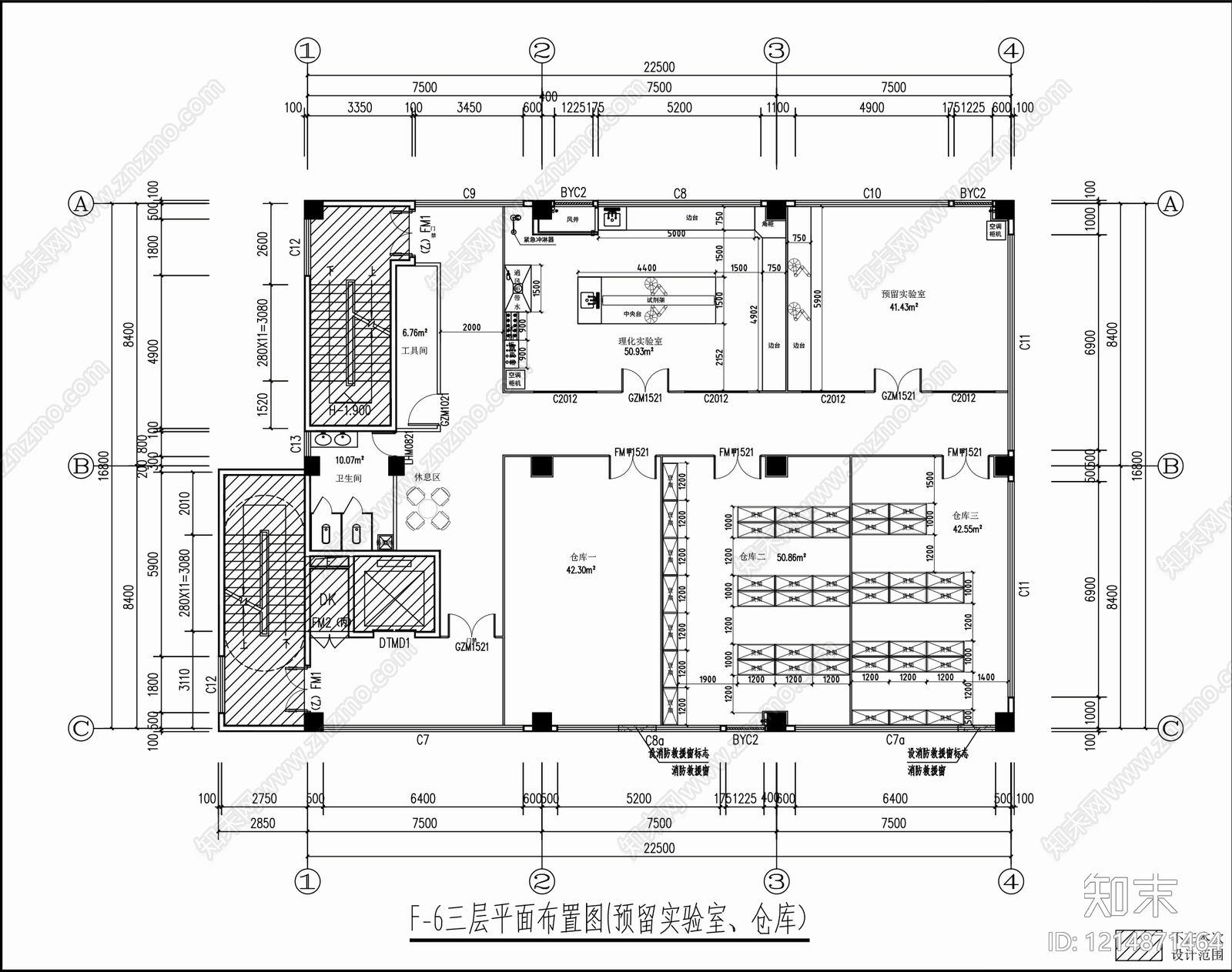 现代实验室cad施工图下载【ID:1214871464】