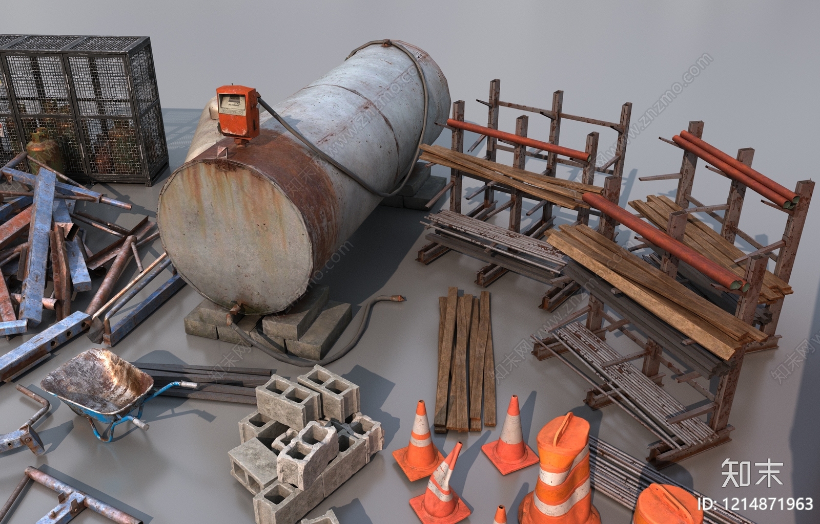 工业复古风其他交通工具3D模型下载【ID:1214871963】