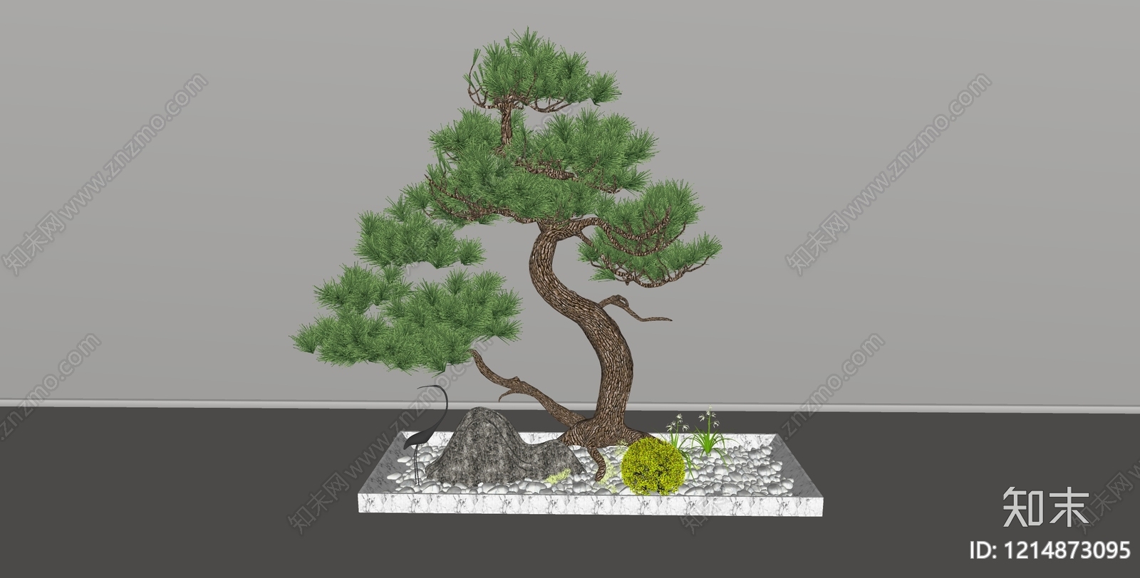 新中式景观植物组合SU模型下载【ID:1214873095】