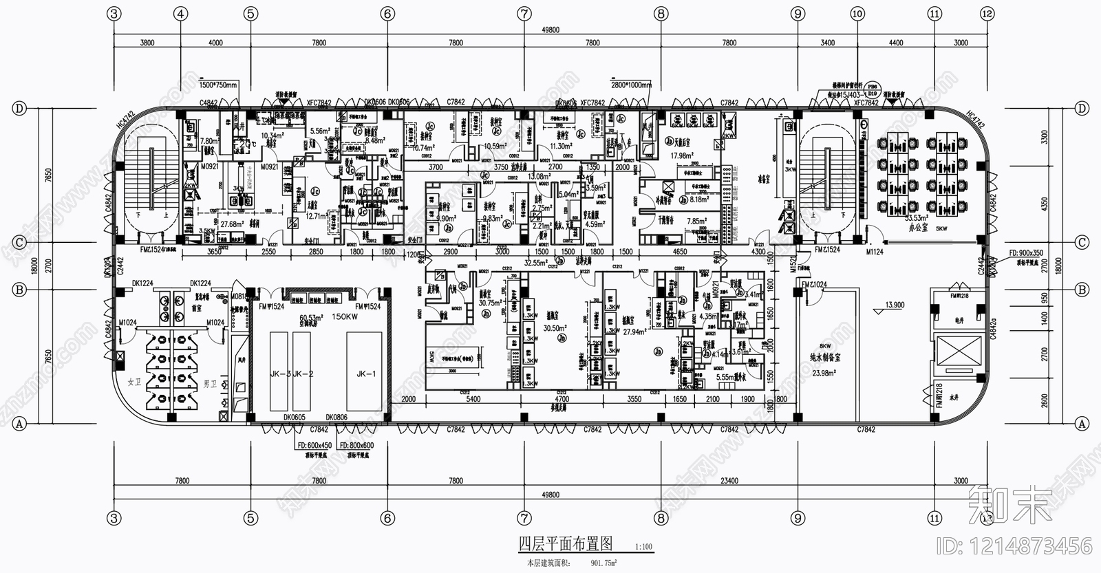 现代实验室cad施工图下载【ID:1214873456】