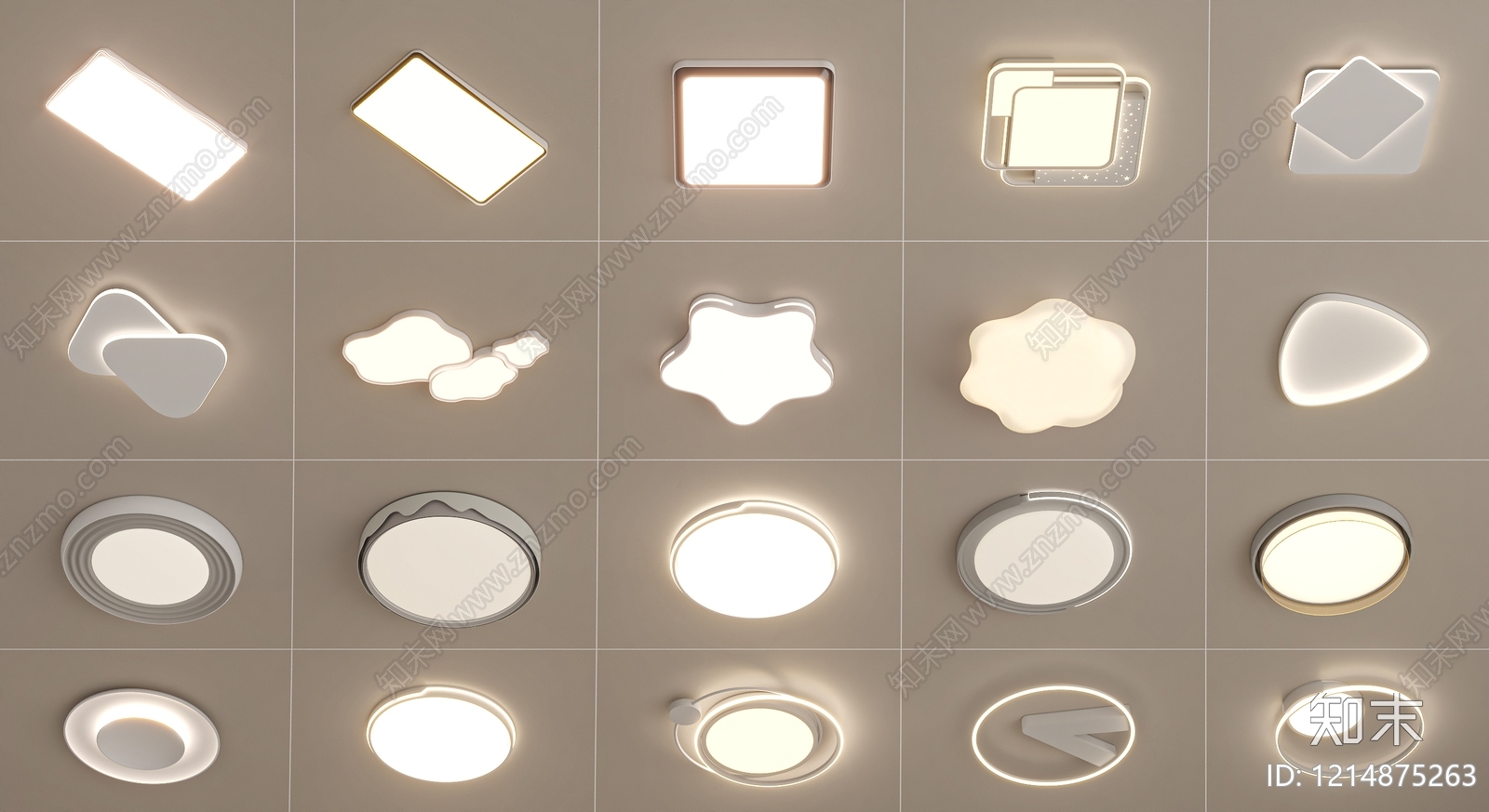 现代简约儿童房吸顶灯3D模型下载【ID:1214875263】