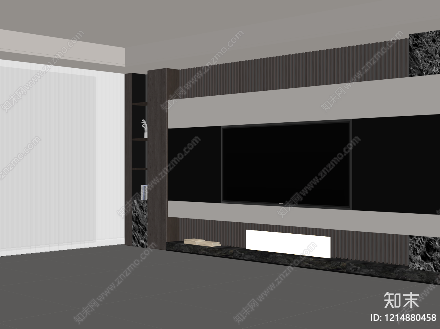 现代极简背景墙SU模型下载【ID:1214880458】