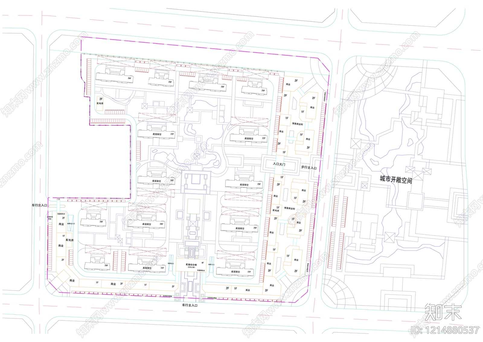 新中式住宅楼建筑cad施工图下载【ID:1214880537】
