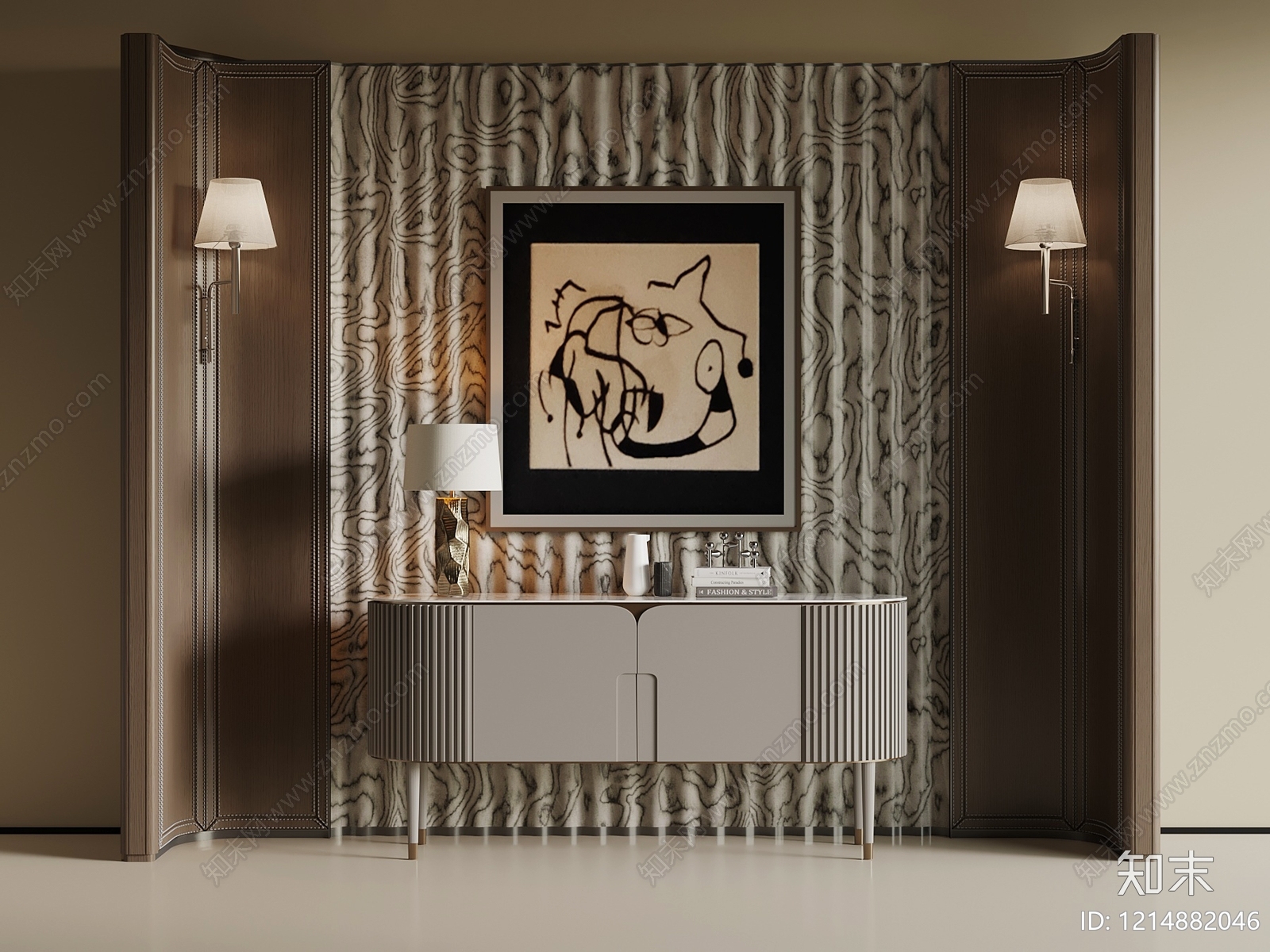 意式轻奢玄关3D模型下载【ID:1214882046】