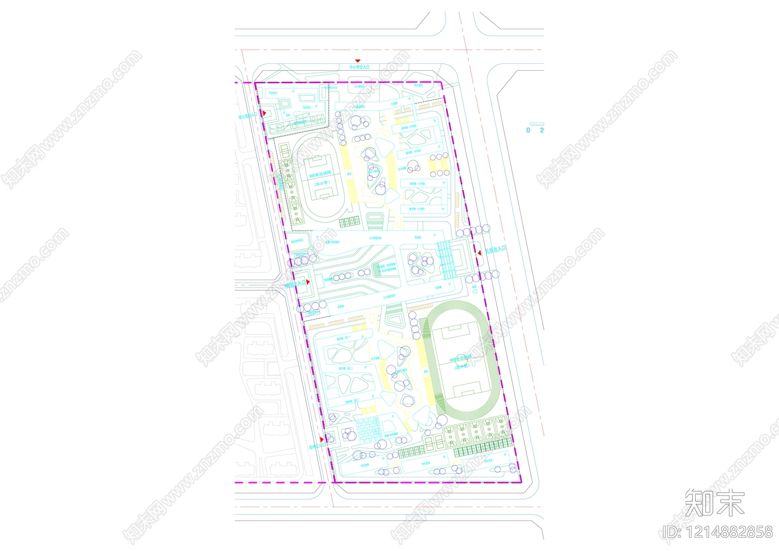 现代学校建筑cad施工图下载【ID:1214882858】