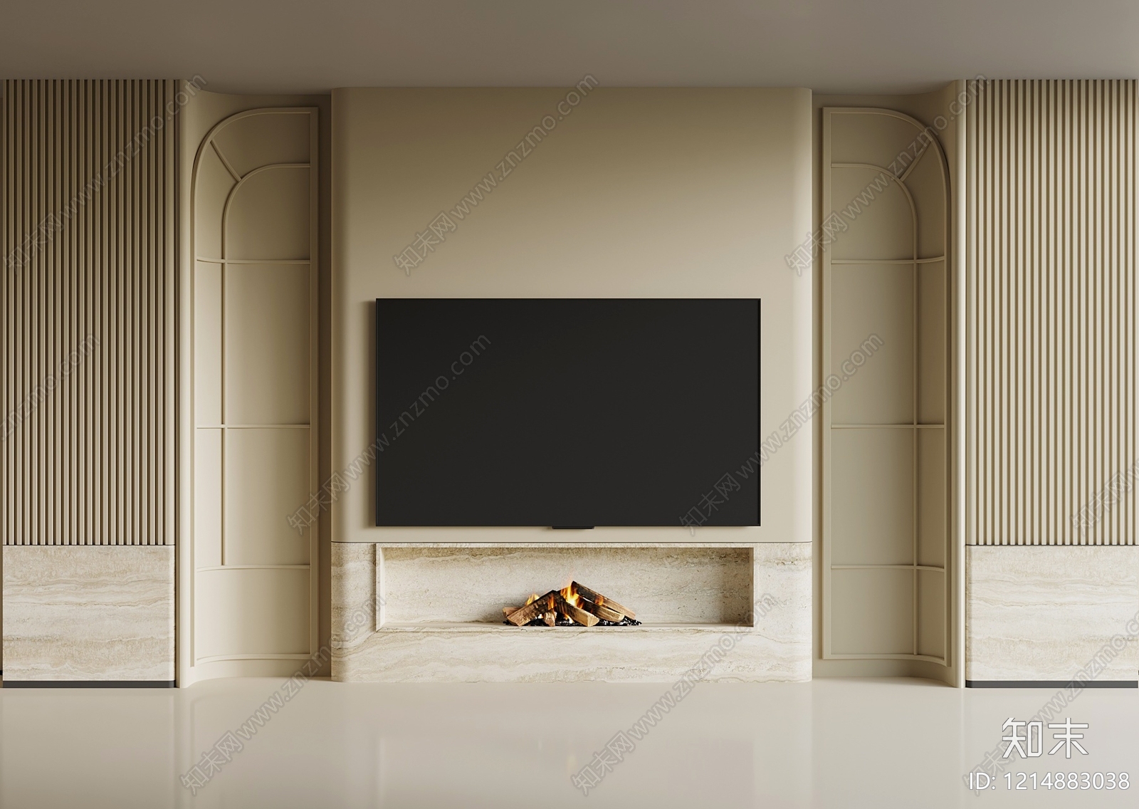 现代背景墙SU模型下载【ID:1214883038】