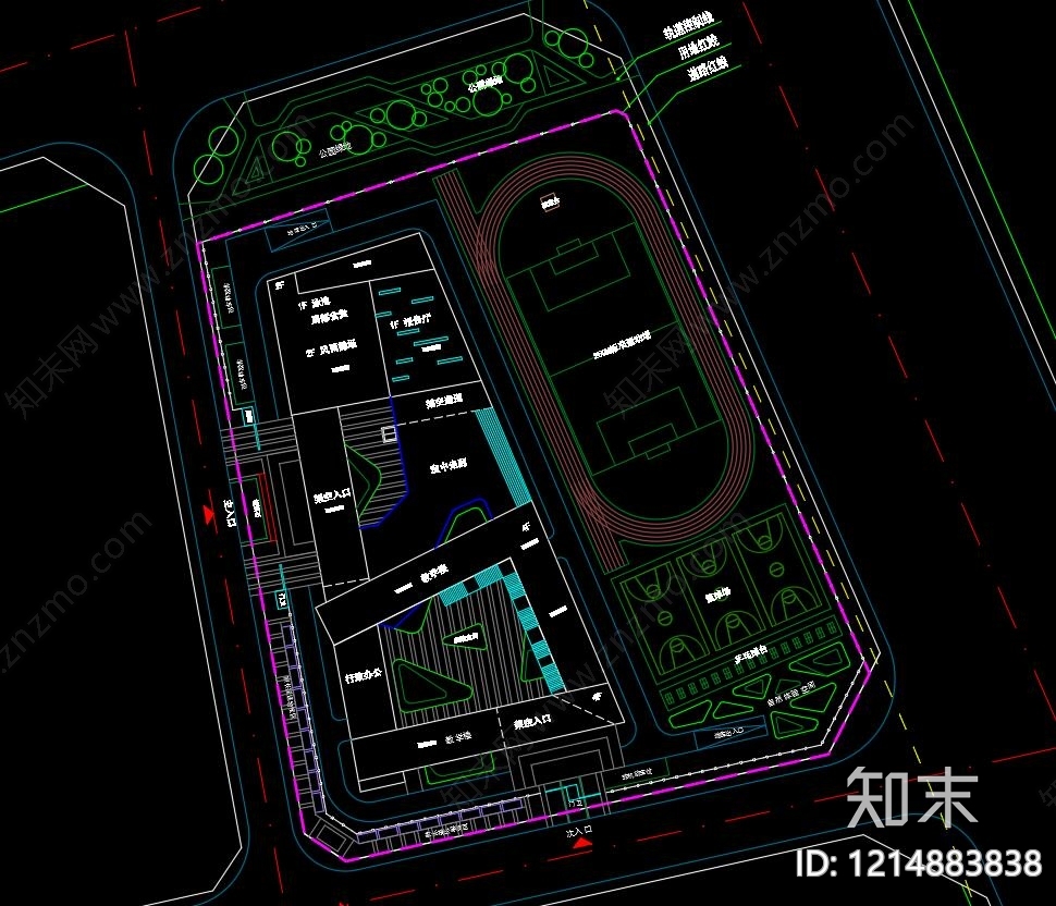 现代学校建筑施工图下载【ID:1214883838】