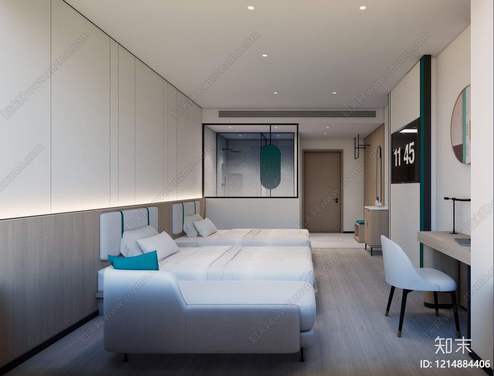 现代简约酒店客房SU模型下载【ID:1214884406】