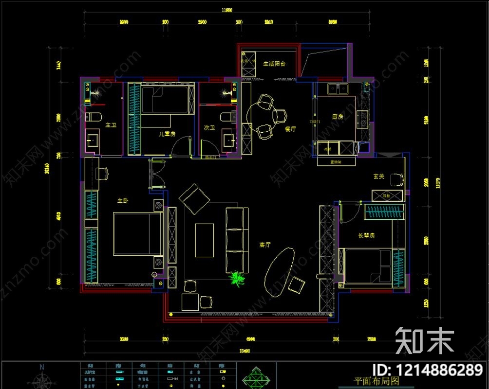 大平层cad施工图下载【ID:1214886289】