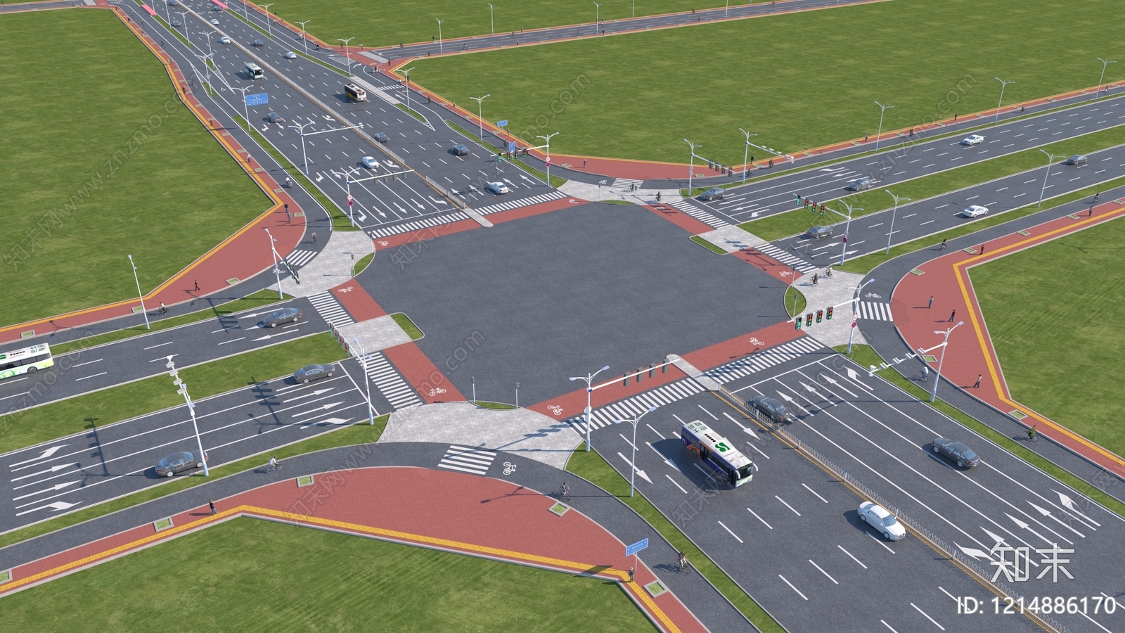 现代简约鸟瞰规划3D模型下载【ID:1214886170】