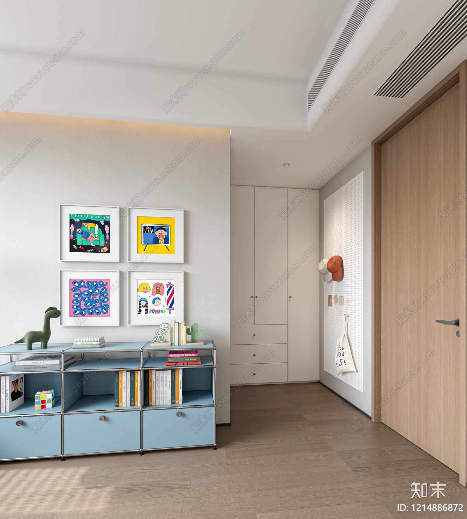 现代简约通用儿童房3D模型下载【ID:1214886872】