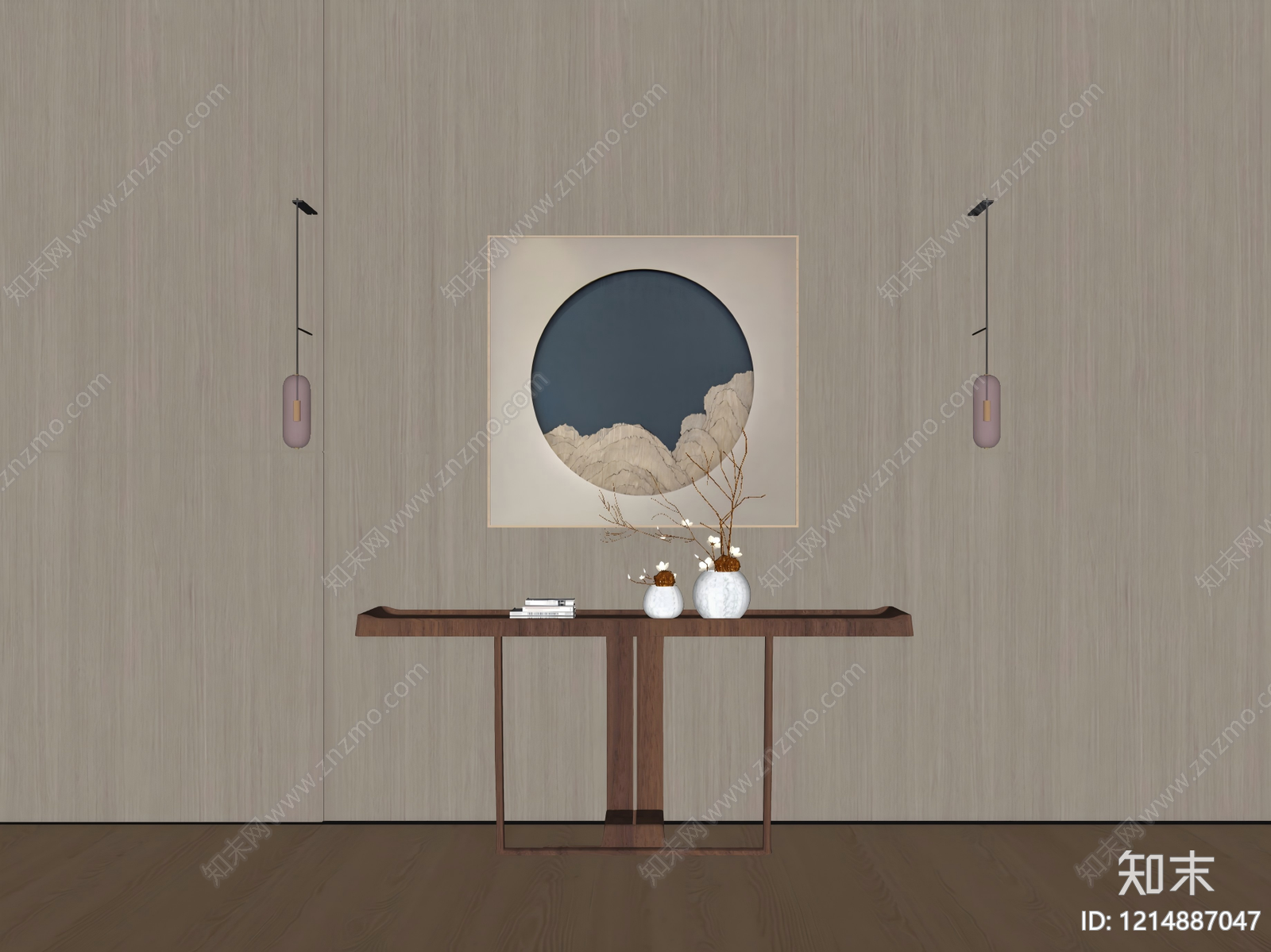 新中式玄关SU模型下载【ID:1214887047】
