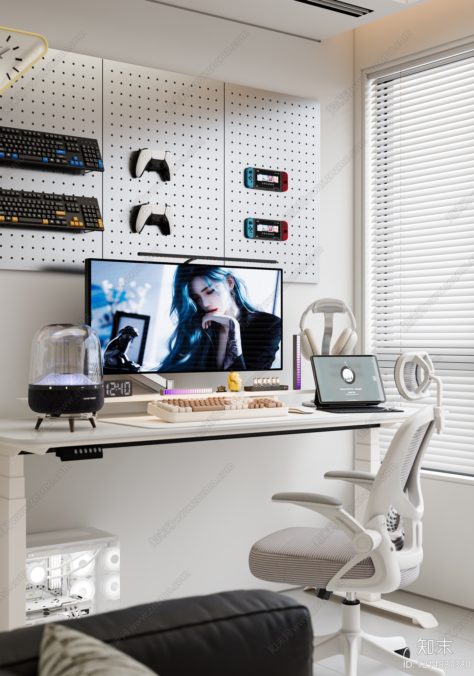 现代简约书房3D模型下载【ID:1214887380】