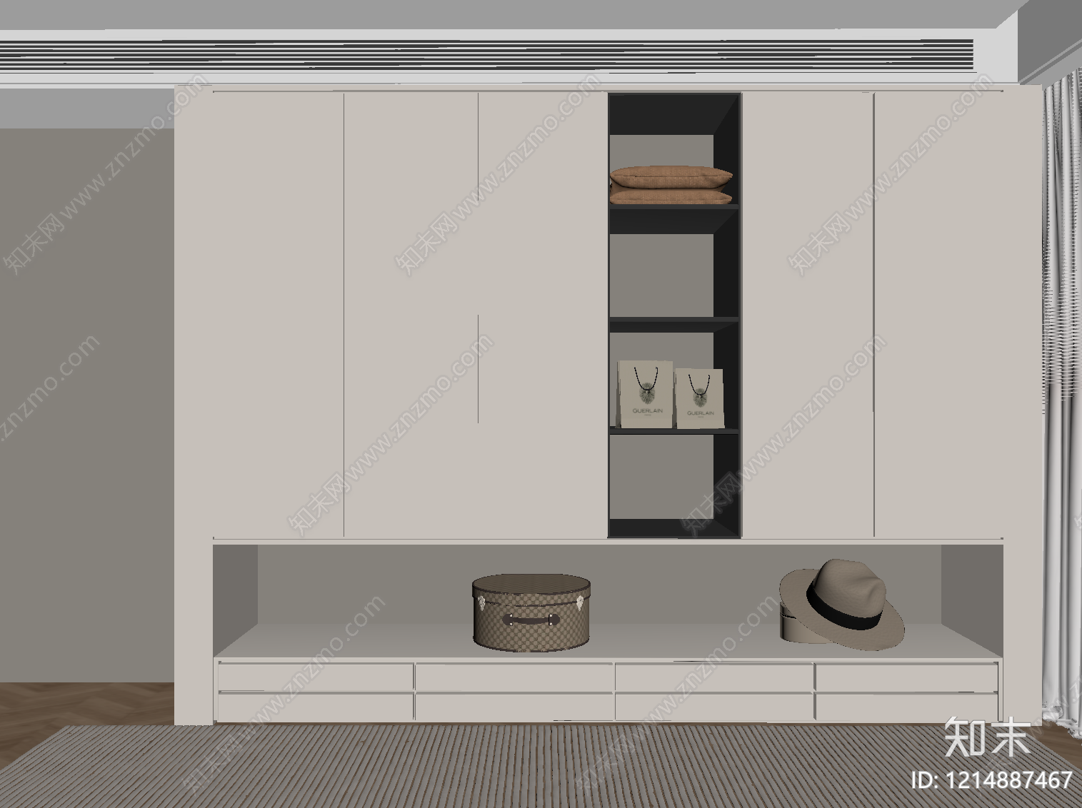 现代衣帽间SU模型下载【ID:1214887467】