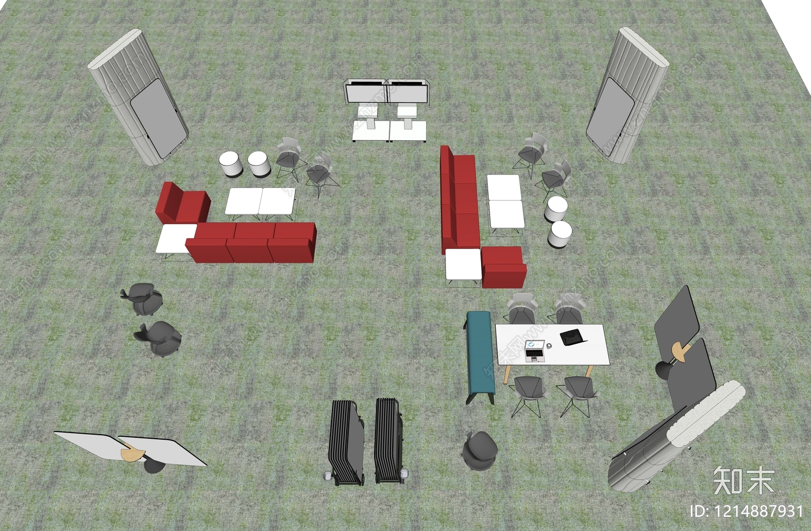 现代简约家具展厅SU模型下载【ID:1214887931】