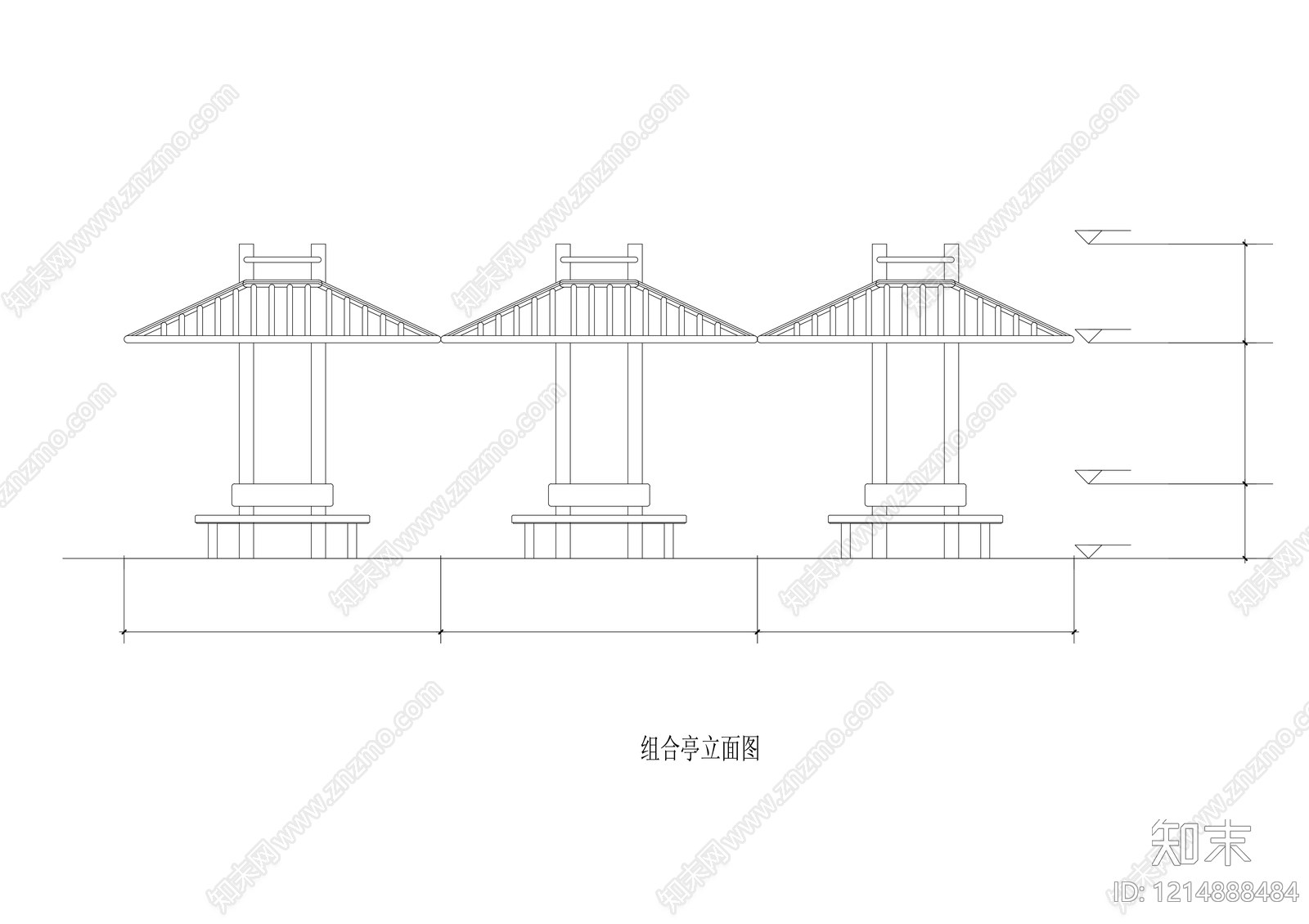 现代亭子cad施工图下载【ID:1214888484】