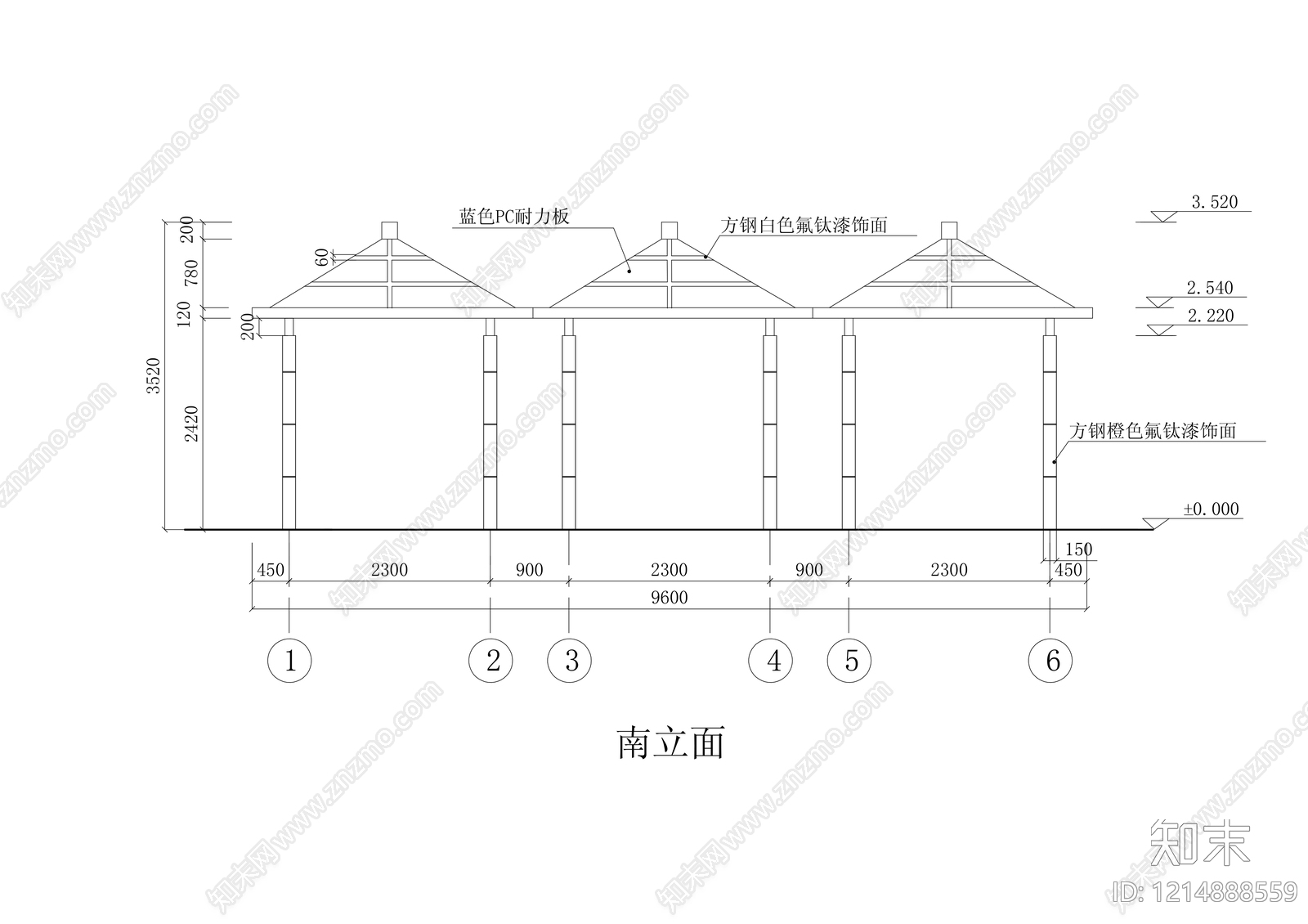 现代亭子cad施工图下载【ID:1214888559】
