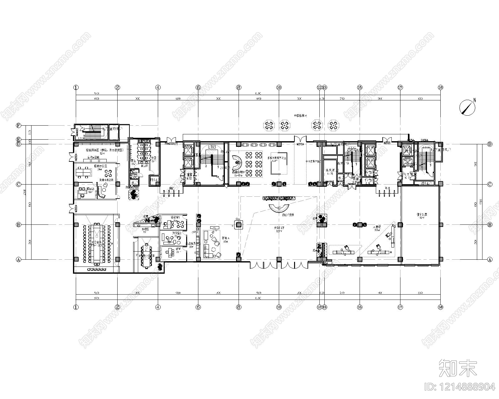 办公大堂施工图下载【ID:1214888904】