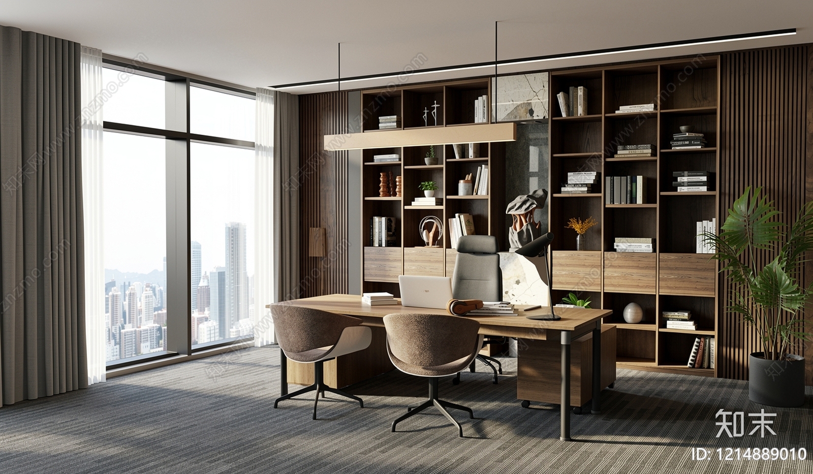 现代简约经理办公室SU模型下载【ID:1214889010】