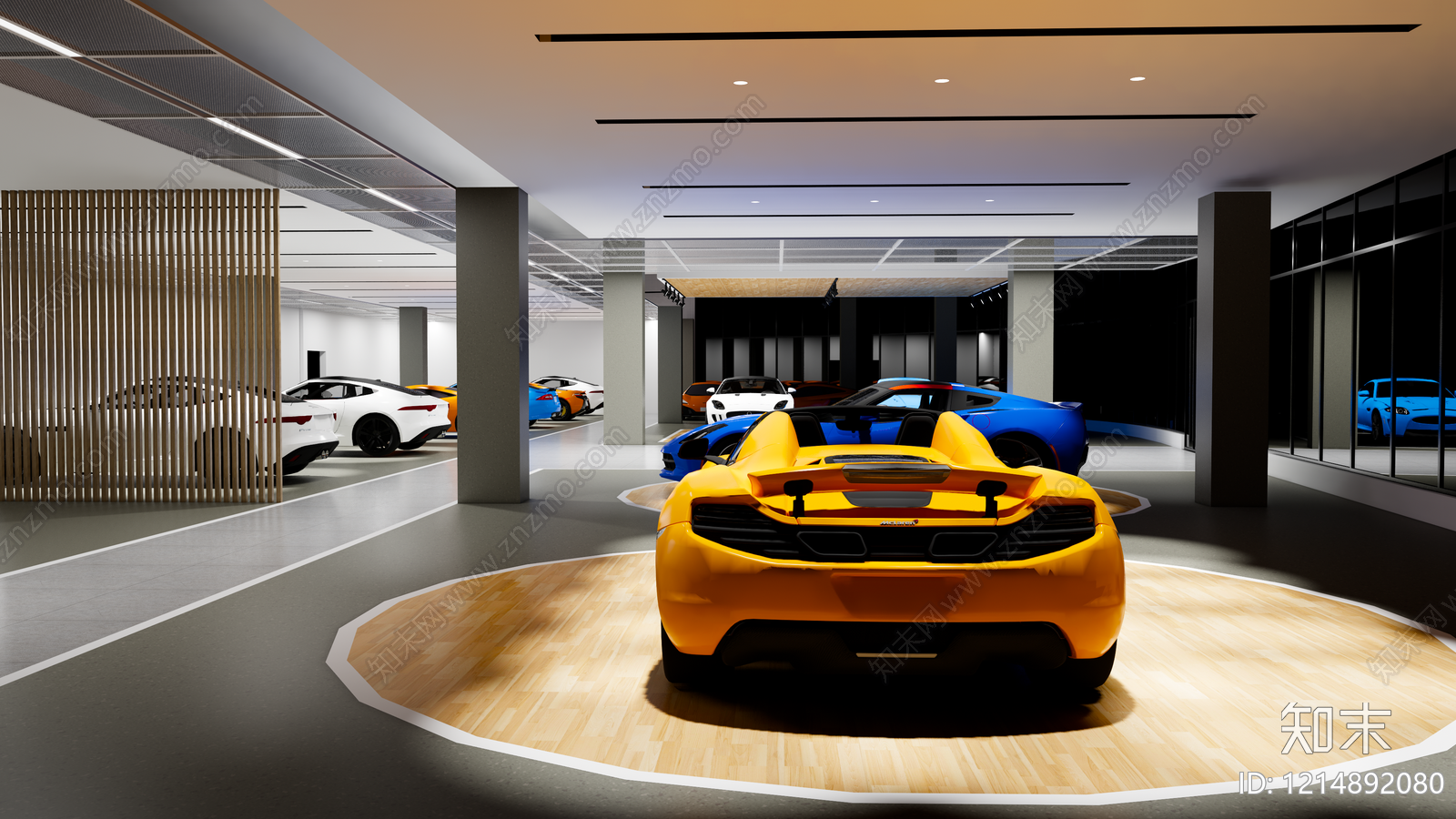 现代简约汽车展厅SU模型下载【ID:1214892080】