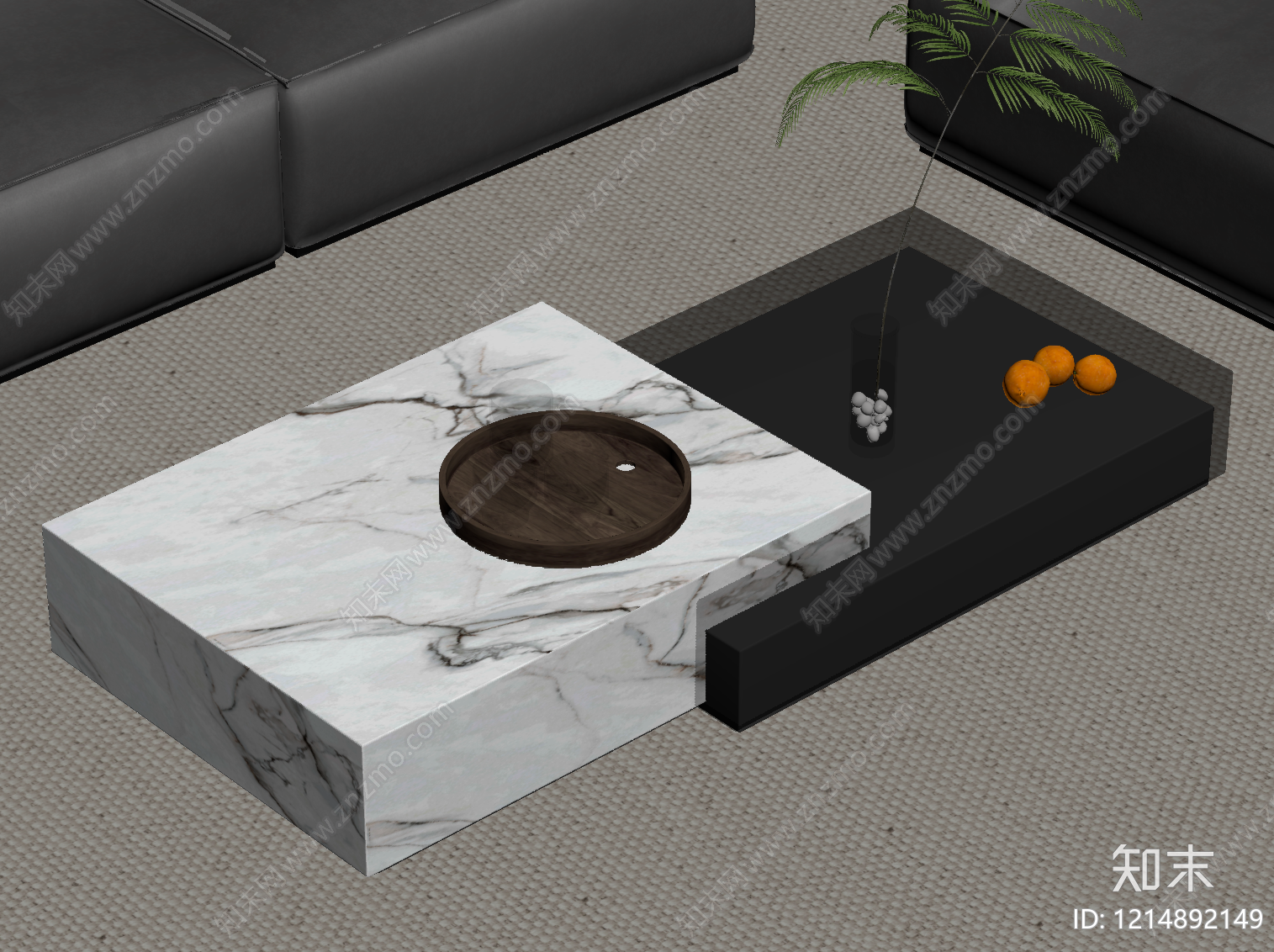 现代简约边几SU模型下载【ID:1214892149】
