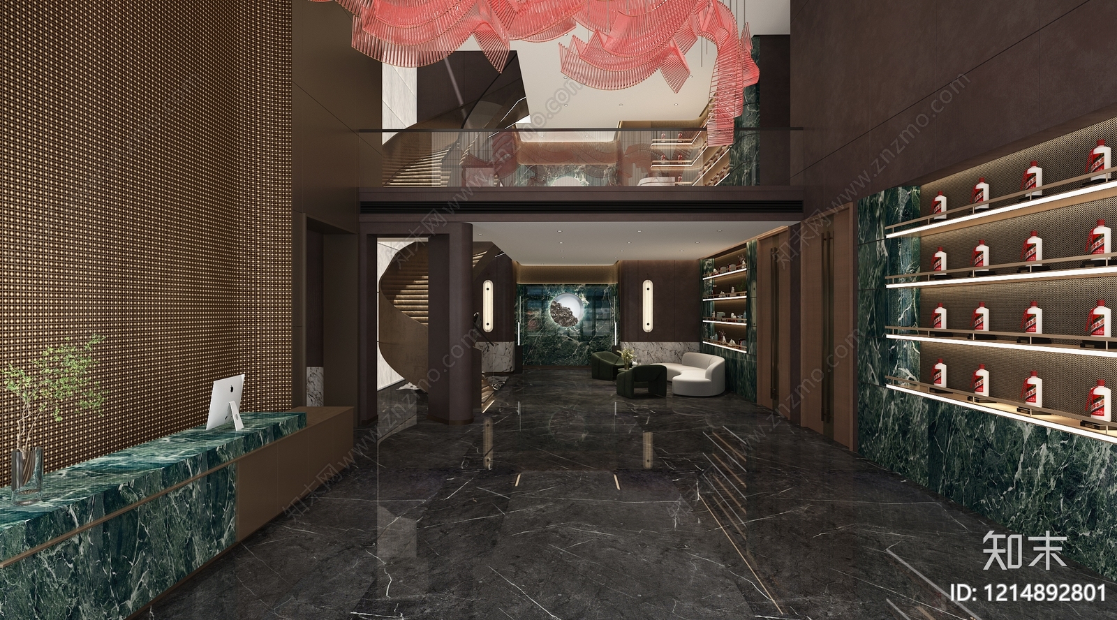 新中式中餐厅3D模型下载【ID:1214892801】