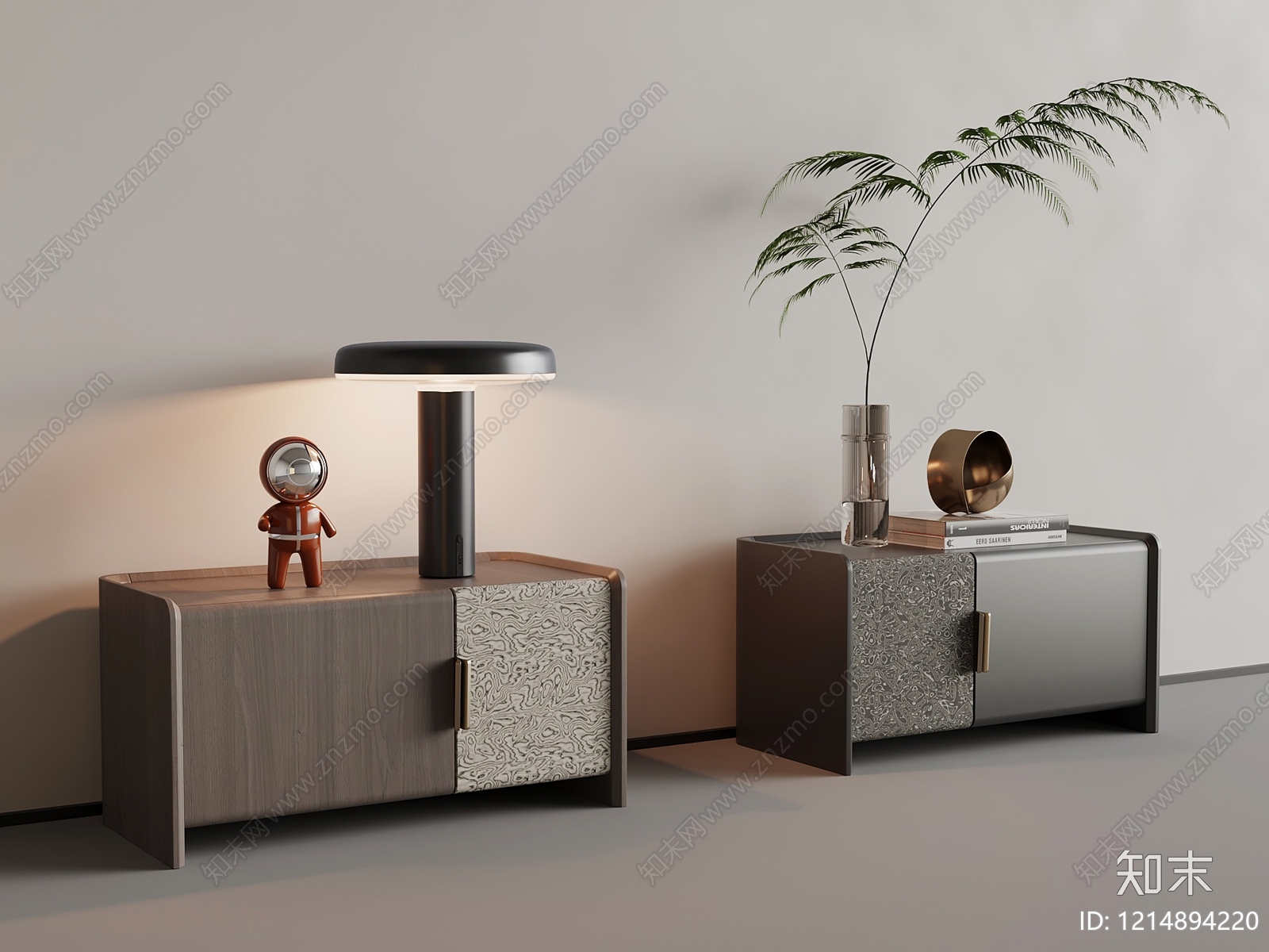 现代简约床头柜3D模型下载【ID:1214894220】