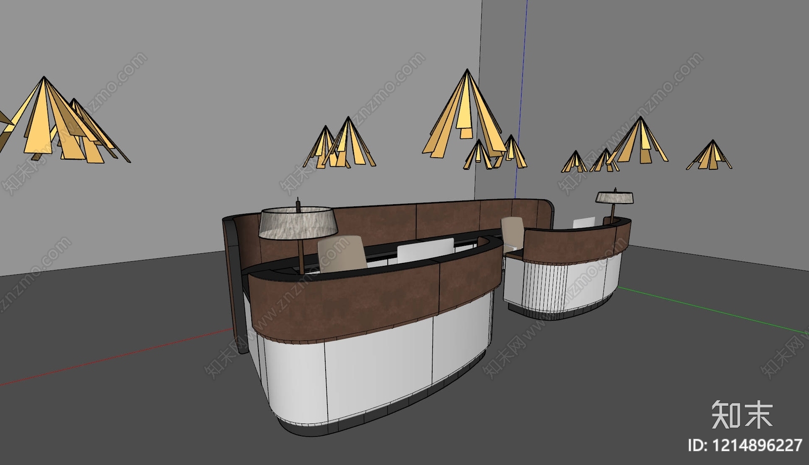 现代简约前台SU模型下载【ID:1214896227】