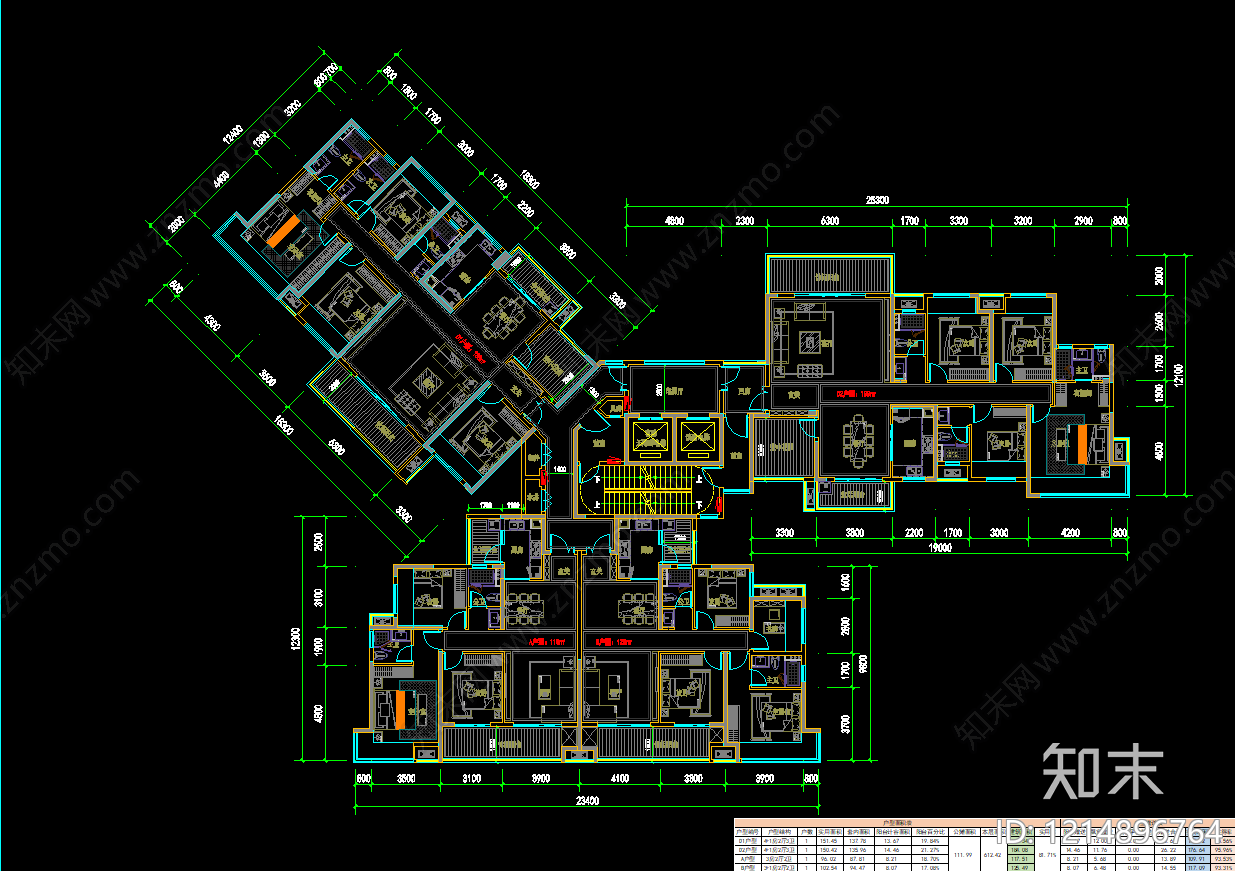 高层住宅cad施工图下载【ID:1214896764】