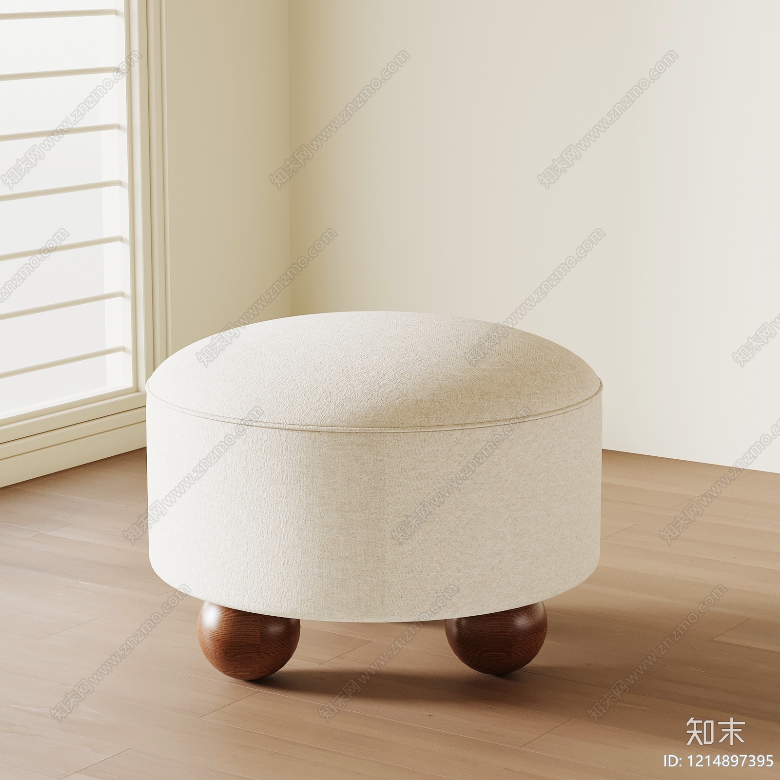 奶油风换鞋凳3D模型下载【ID:1214897395】
