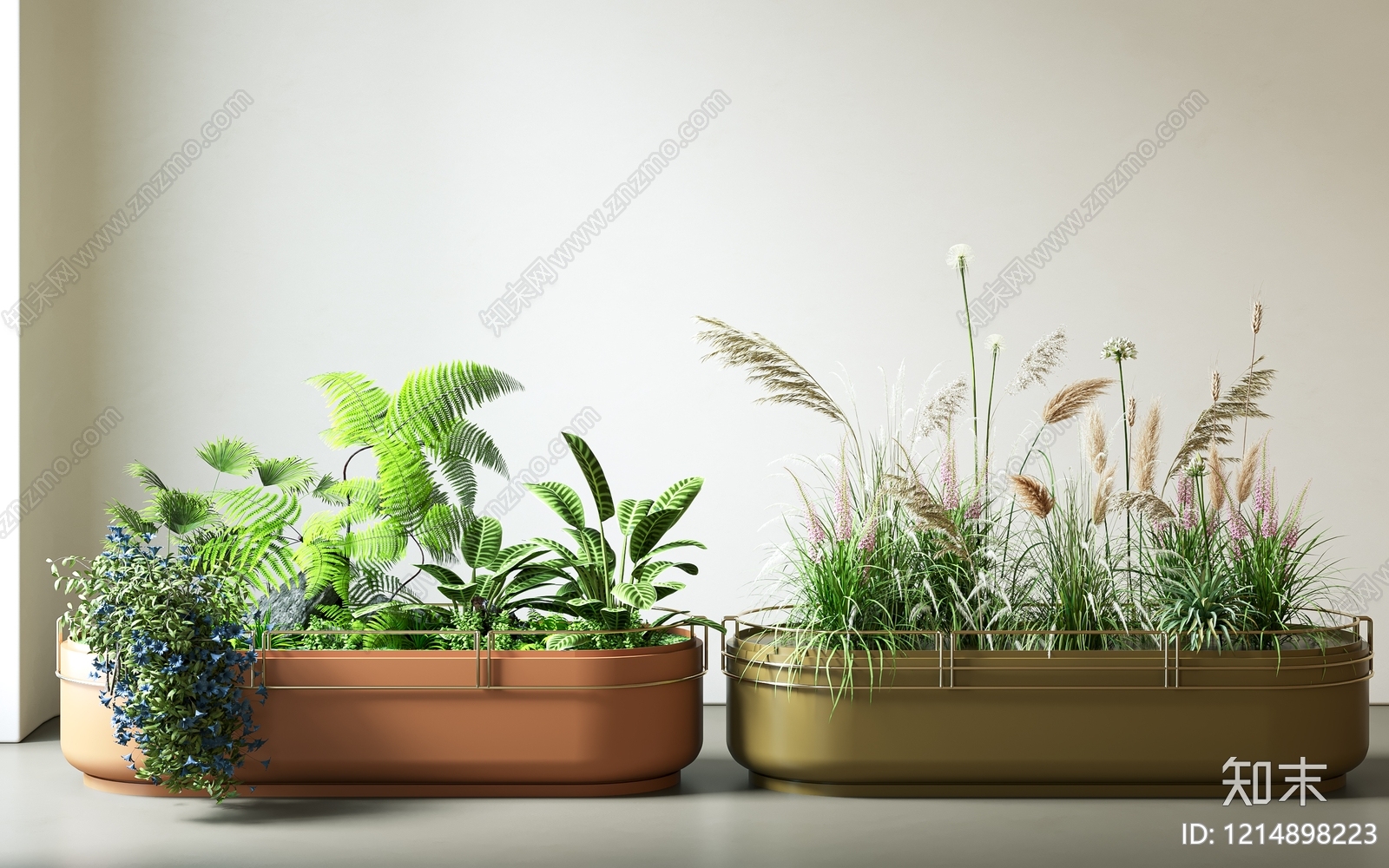 现代简约花钵花器SU模型下载【ID:1214898223】