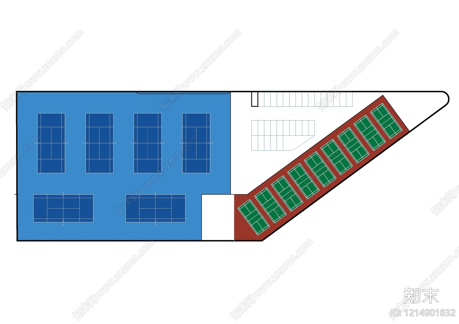 现代网球场施工图下载【ID:1214901832】