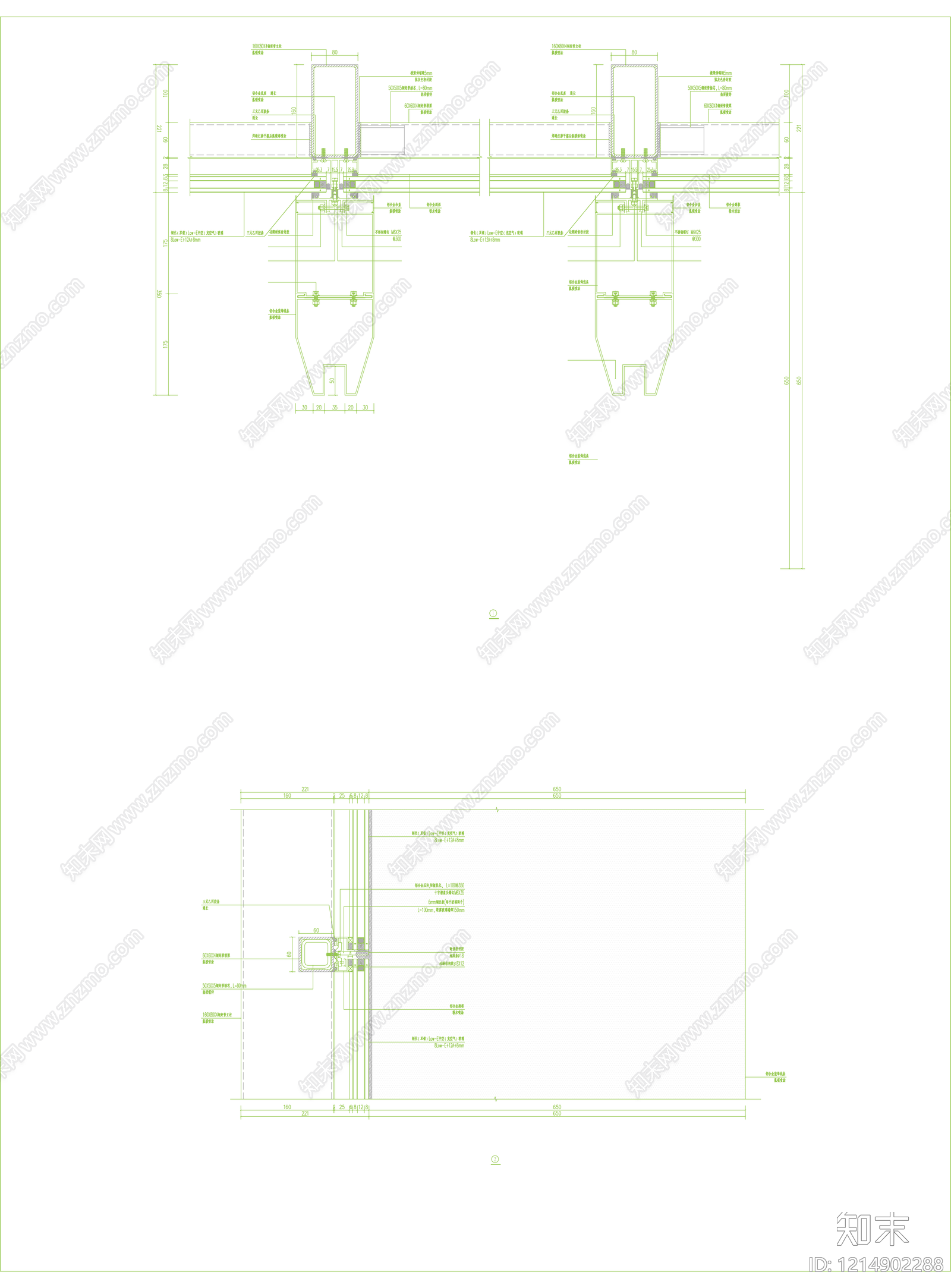 幕墙结构cad施工图下载【ID:1214902288】