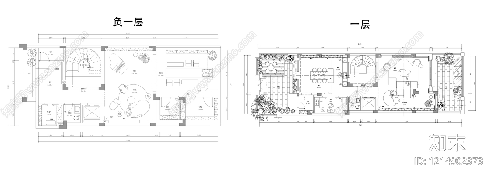 现代别墅施工图下载【ID:1214902373】