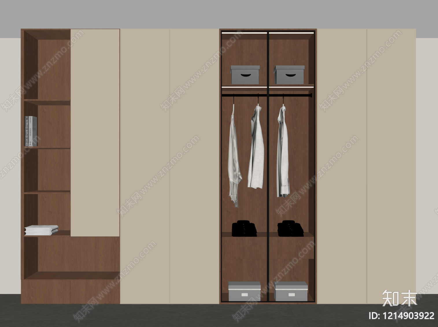 现代简约衣柜SU模型下载【ID:1214903922】