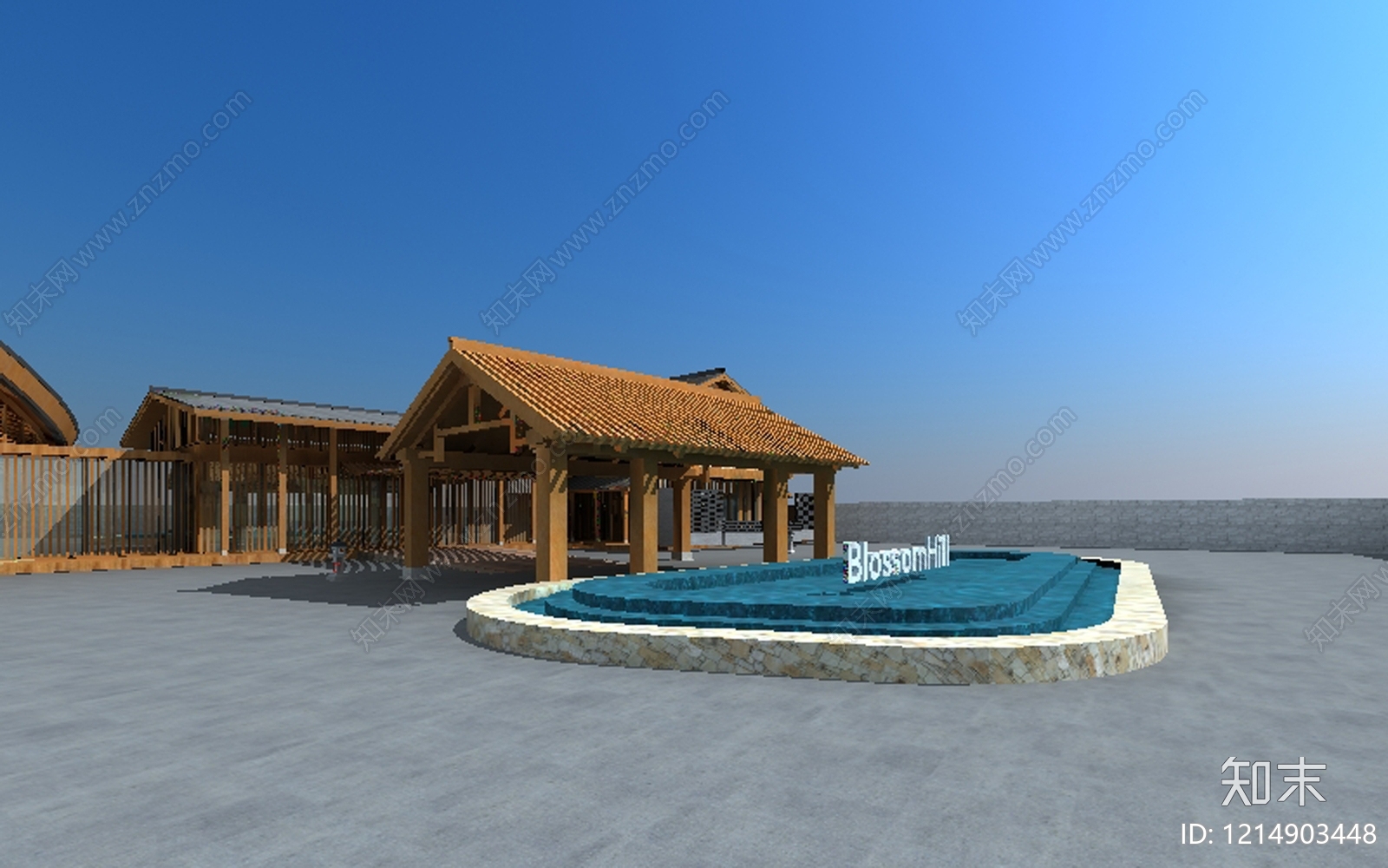 新中式鸟瞰规划3D模型下载【ID:1214903448】