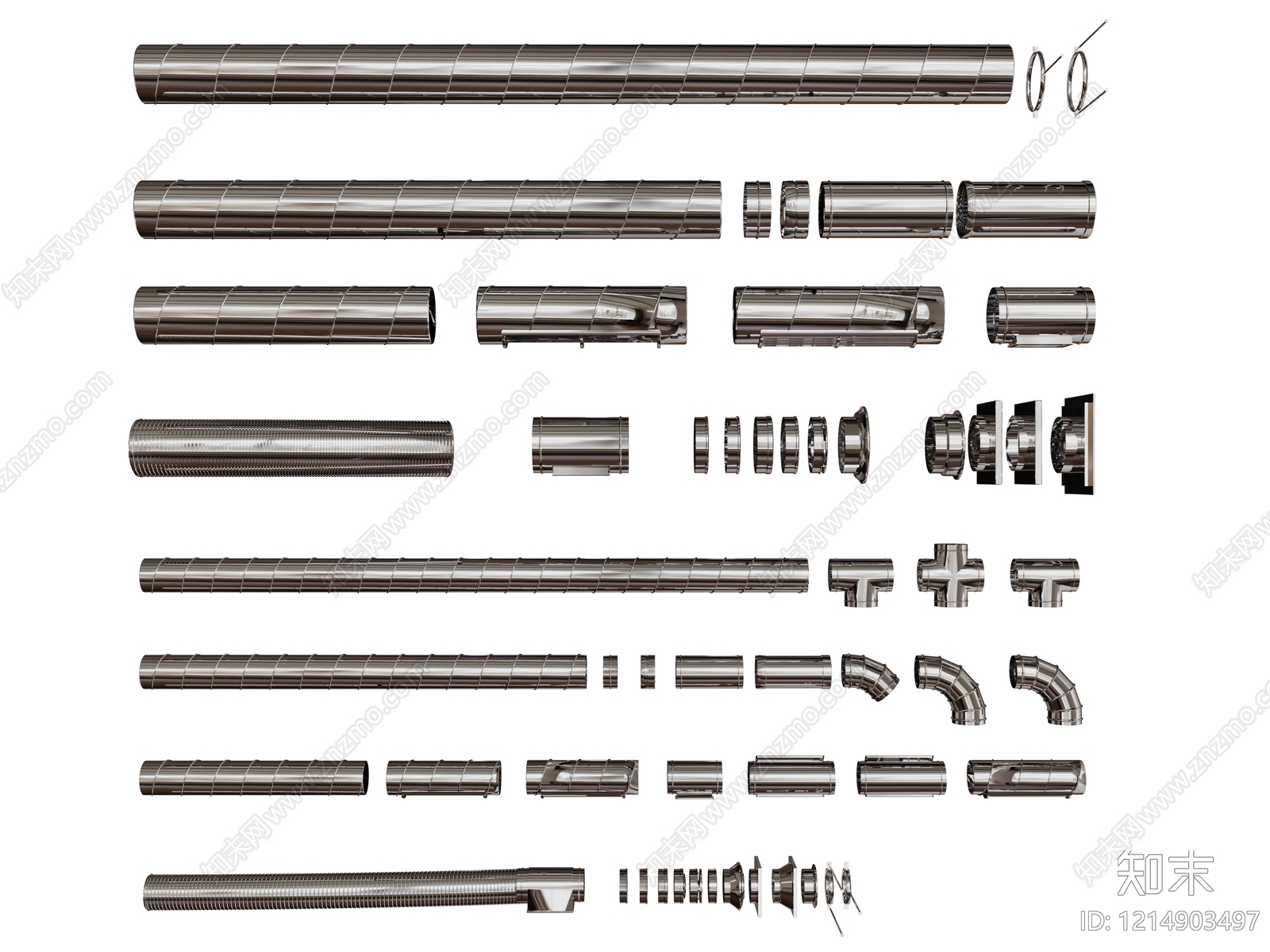 工业风管道3D模型下载【ID:1214903497】