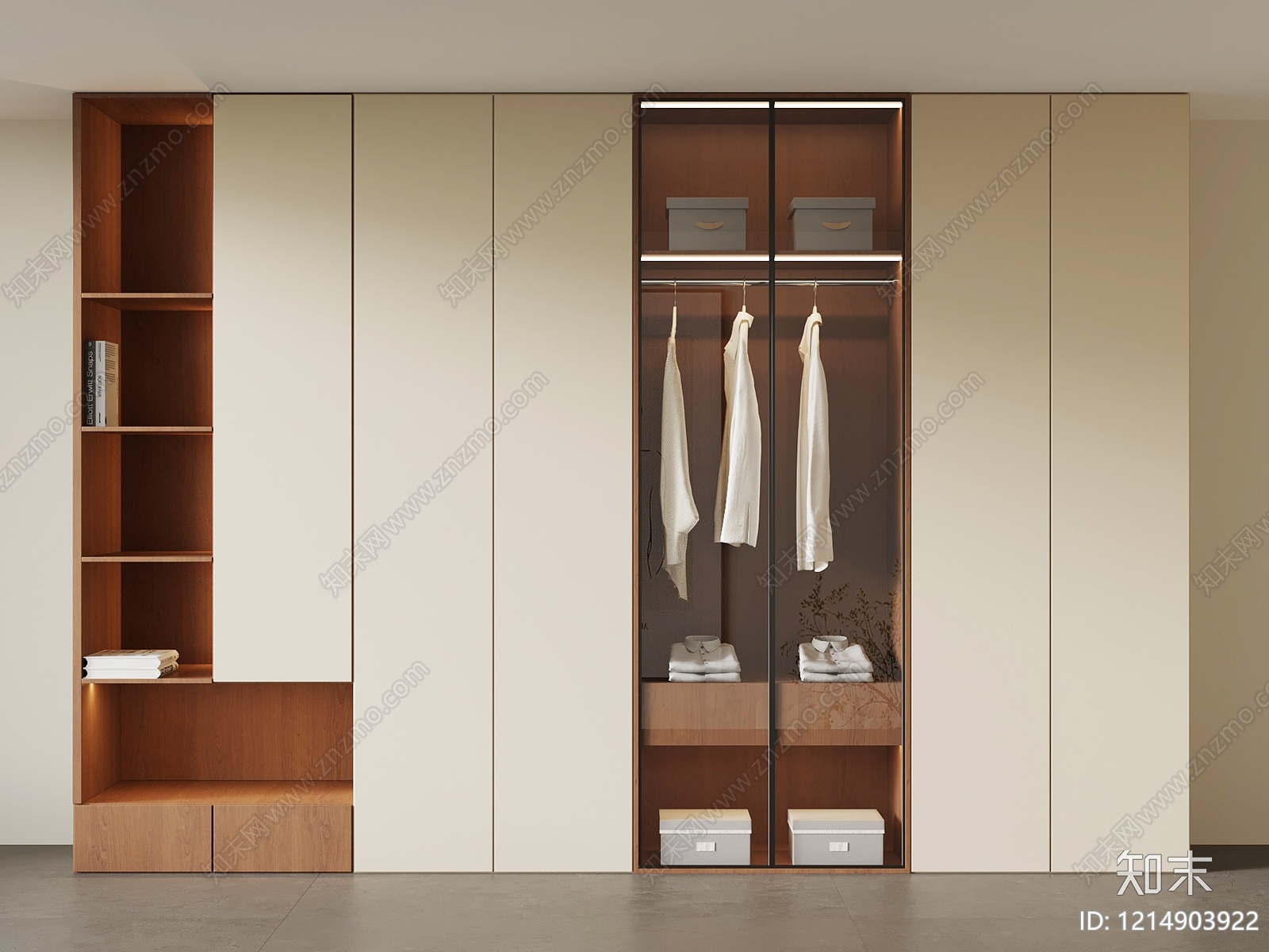 现代简约衣柜SU模型下载【ID:1214903922】